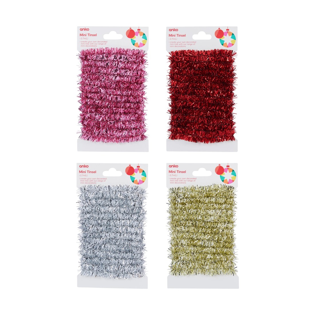 1 Mini Tinsel - Assorted, 1 of 2