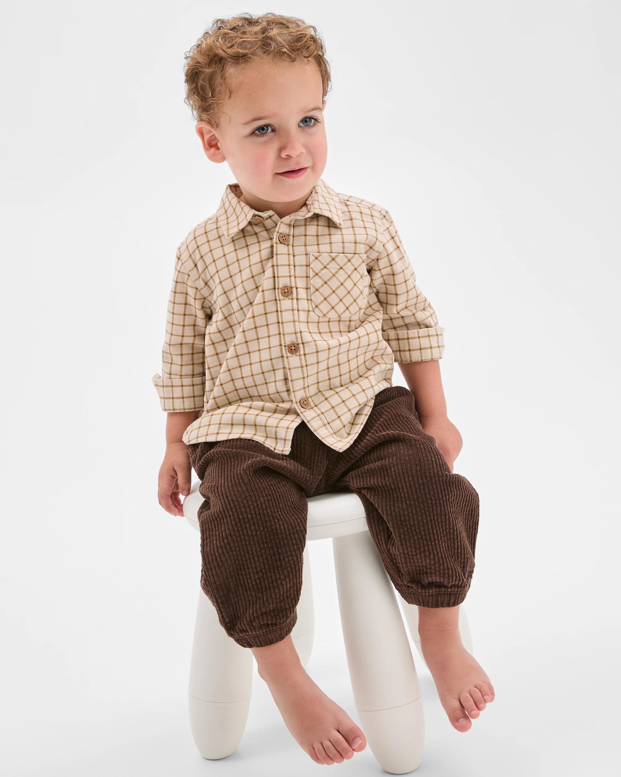 1 Target Baby Baby Full Length Corduroy Pants HOT FUDGE, 1 of 4