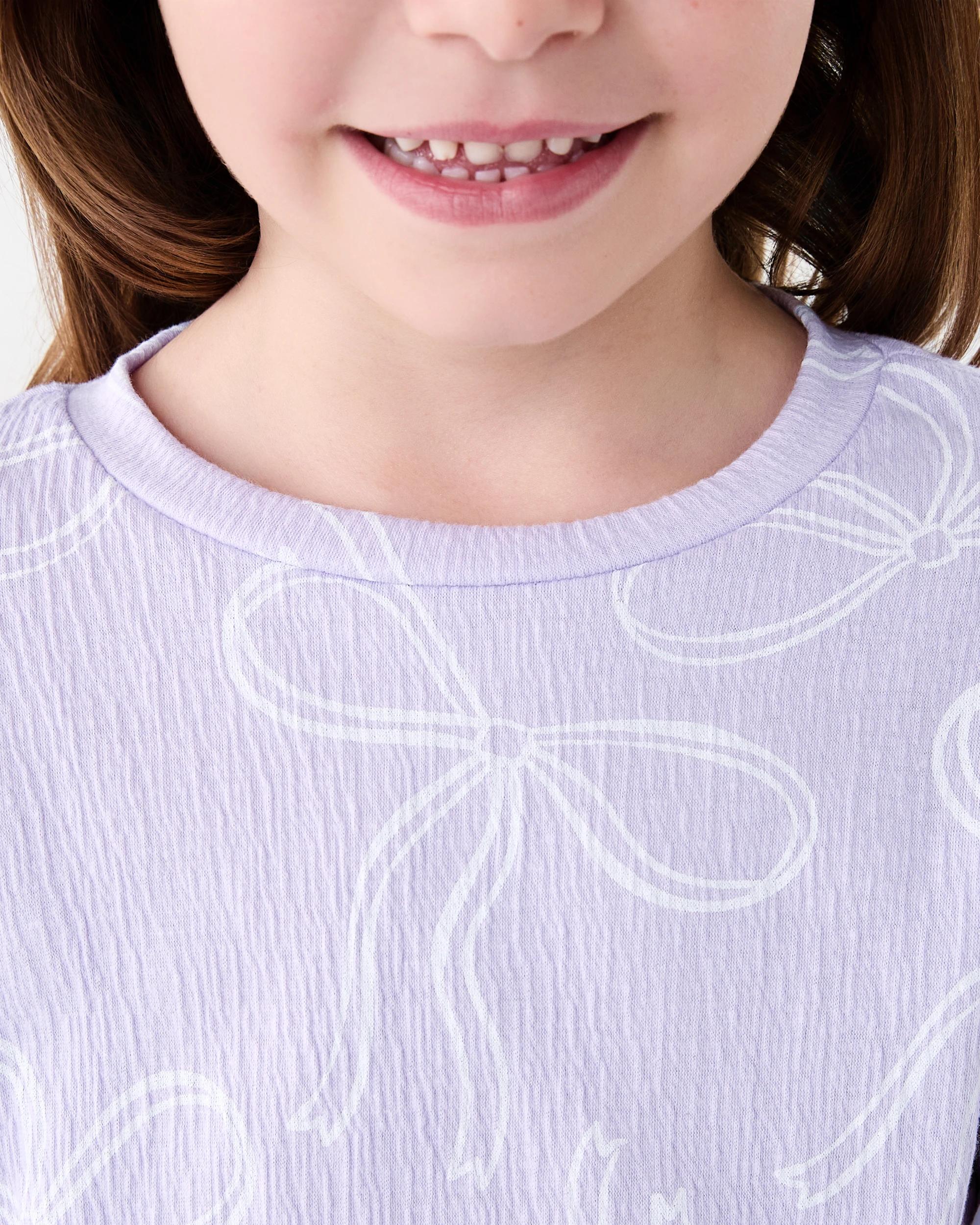 4 Long Sleeve Texture T-shirt Pur Bow, 4 of 8