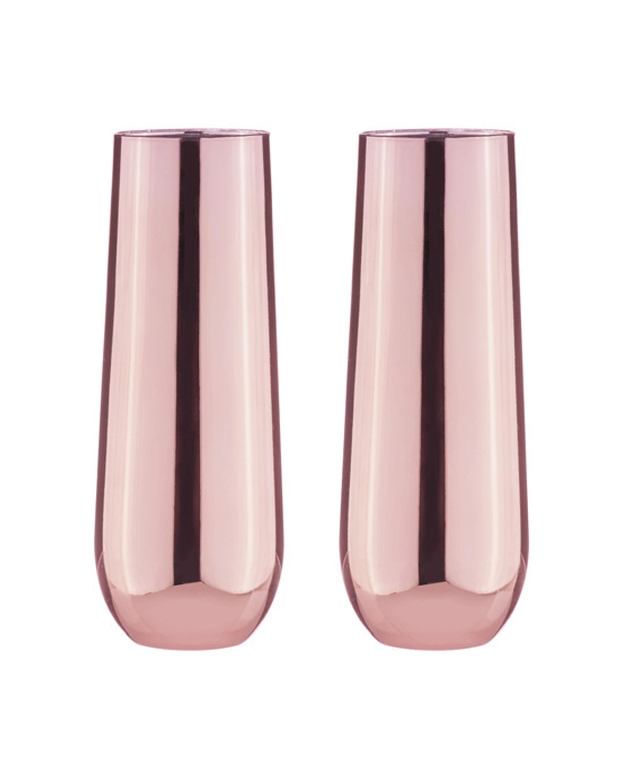 1 Ladelle 2PK Aurora Stemless Champagne Glass Cup Set 500ml Rose - Pink, 1 of 1