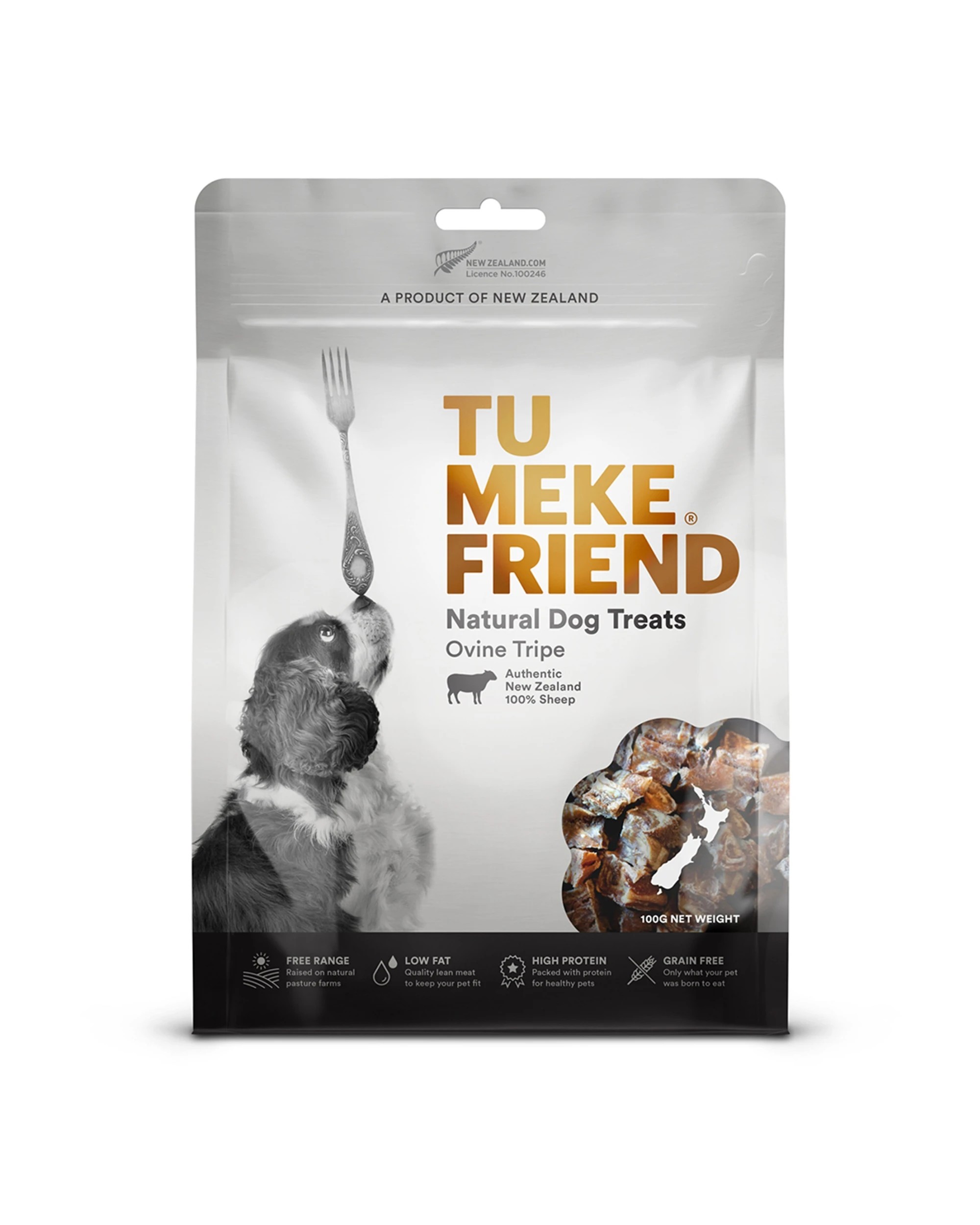 2 Tu Meke 2PK Air-Dried Natural Dog Treats Ovine Tripe 100g Pack Value Set - Plain, 2 of 4