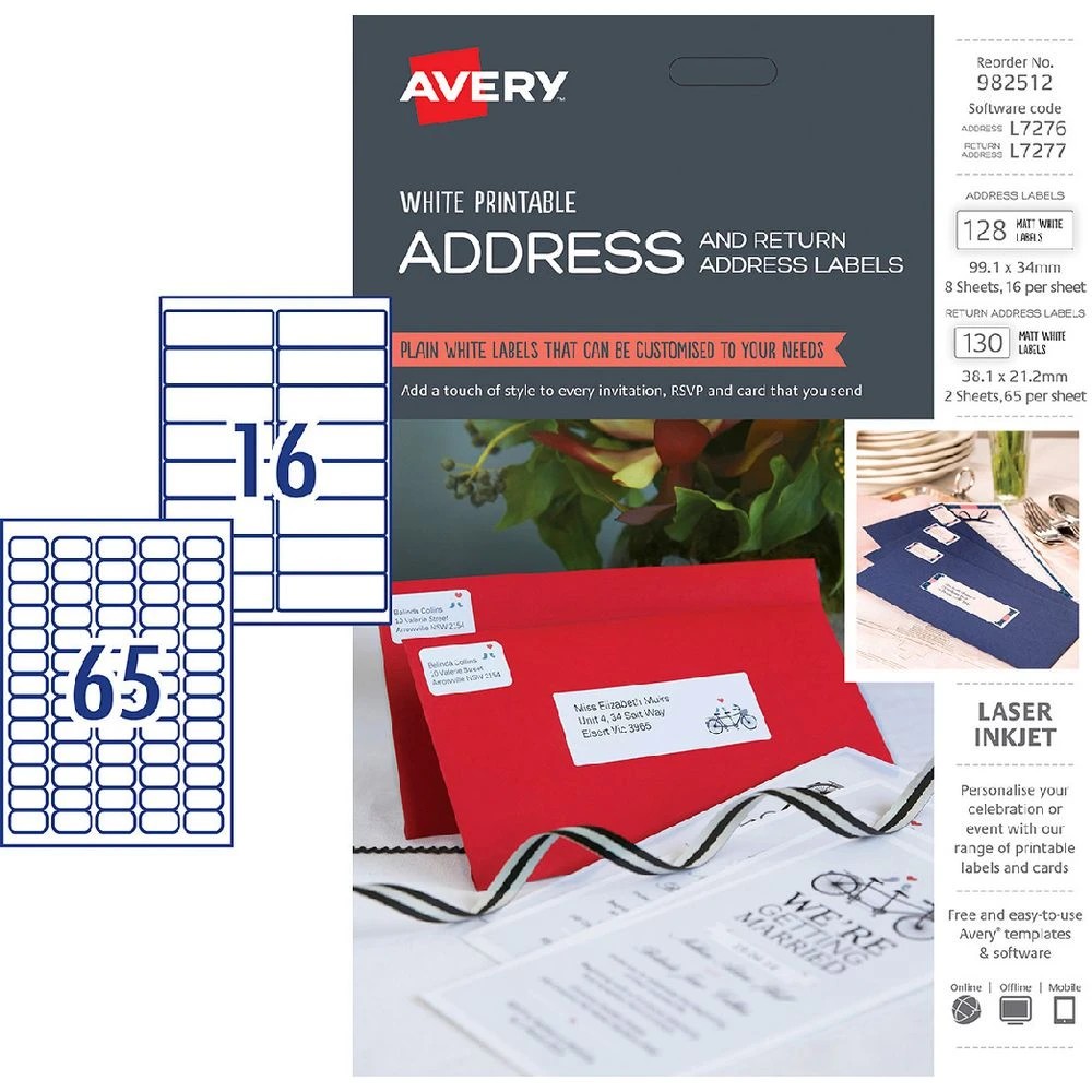 1 Avery Matte White Address Labels Kit 258 Pack, 1 of 7