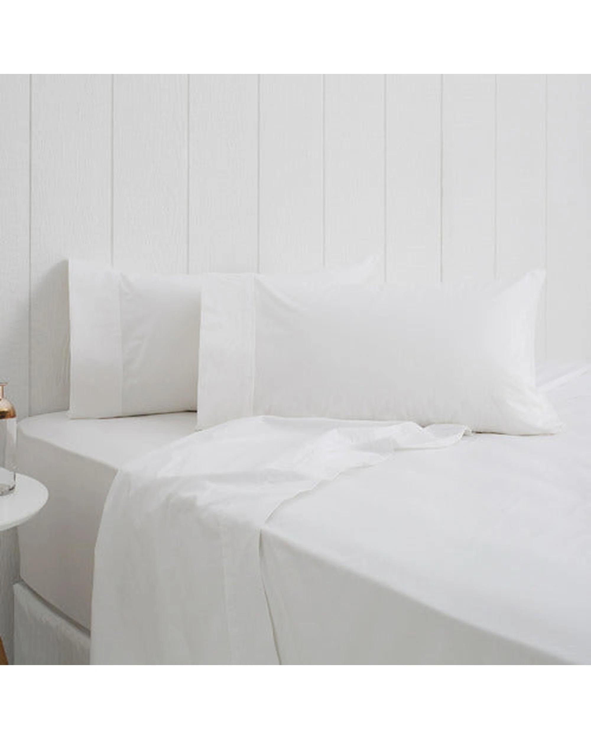 1 Odyysey Living Breathe 100% Cotton Sheet Sets - Double Bed - White, 1 of 1