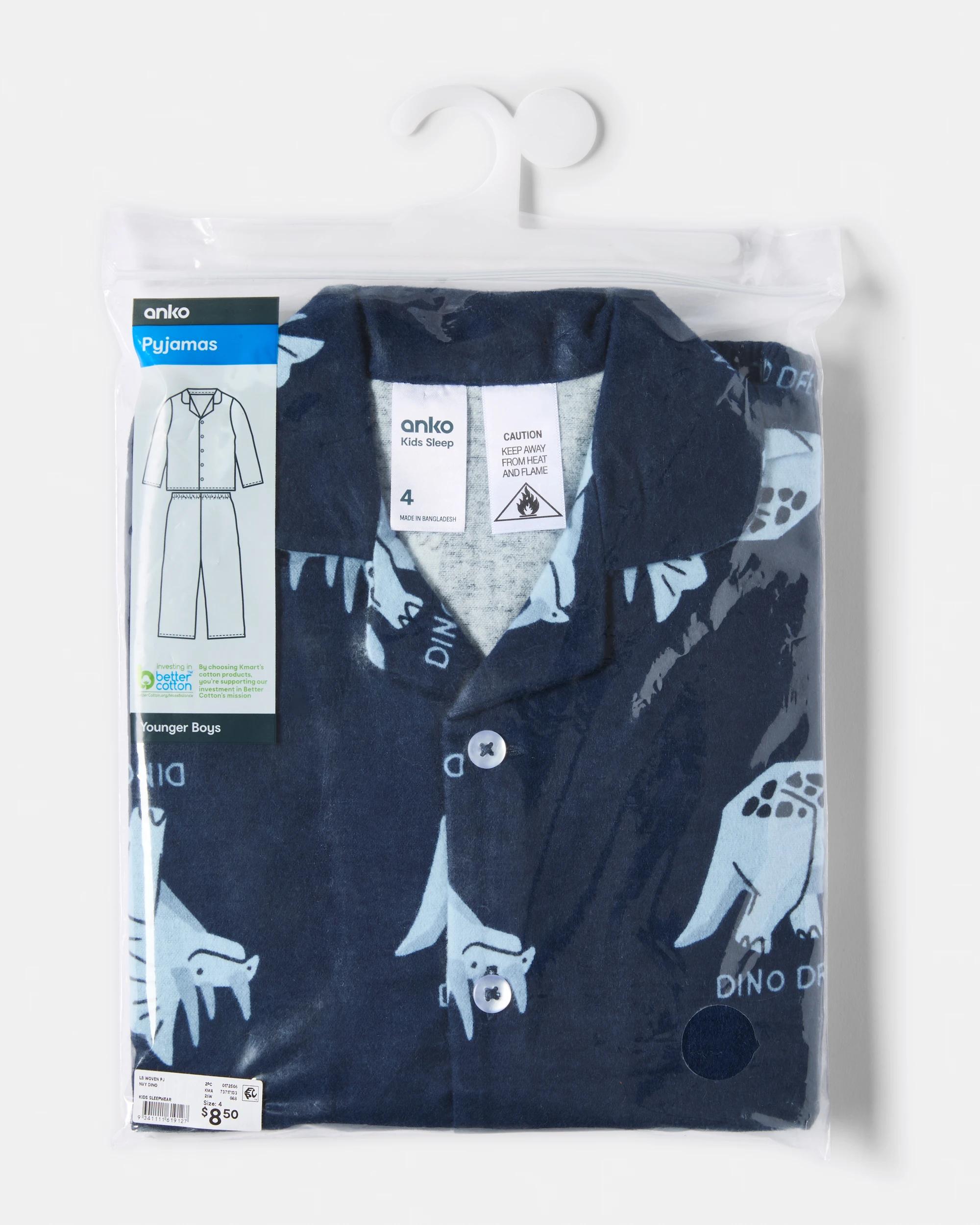 6 Flannel Pyjama Set Nvy Dino, 6 of 8