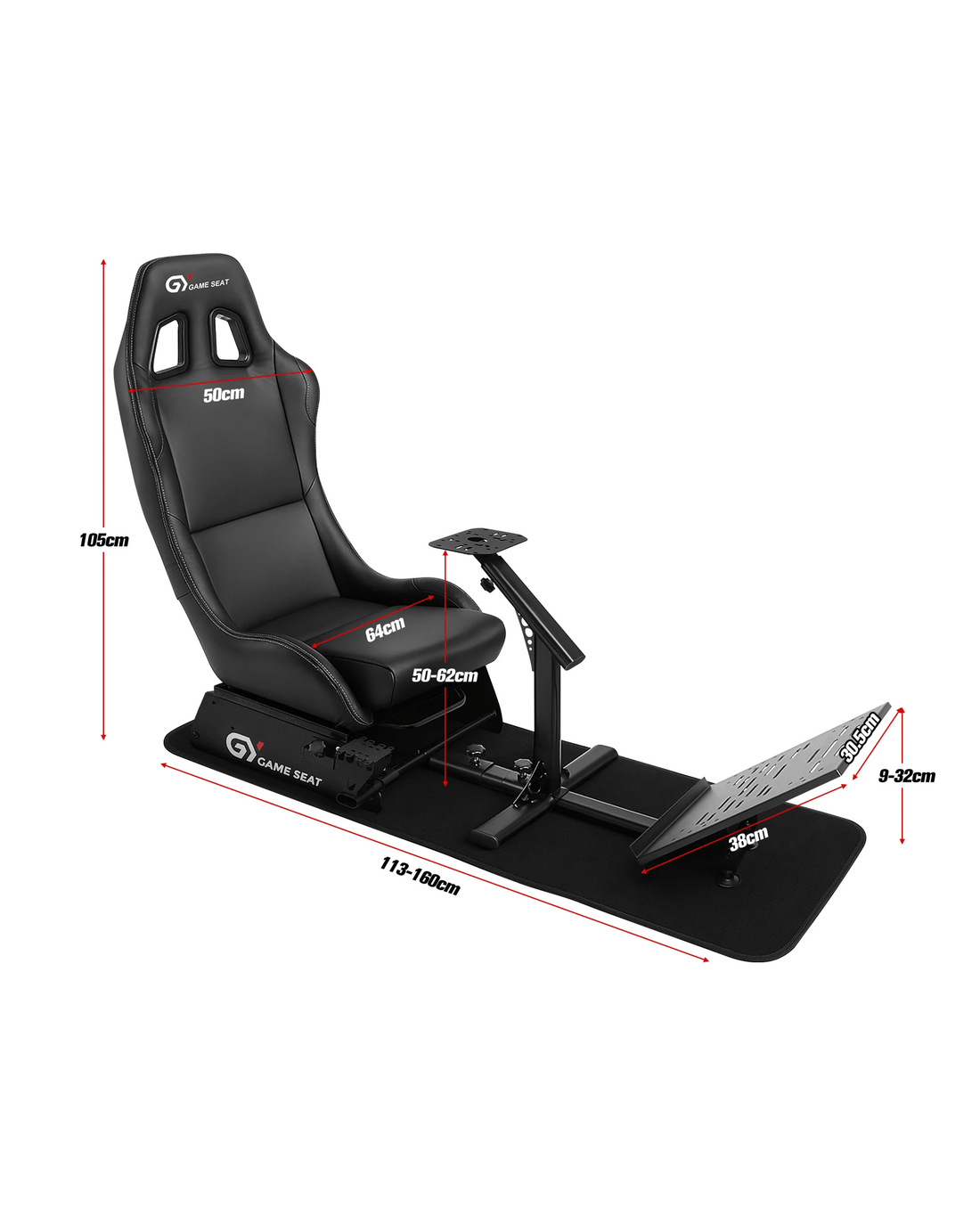 Ausway Adjustable Racing Simulator Cockpit Sim Steering Gaming Chair ...