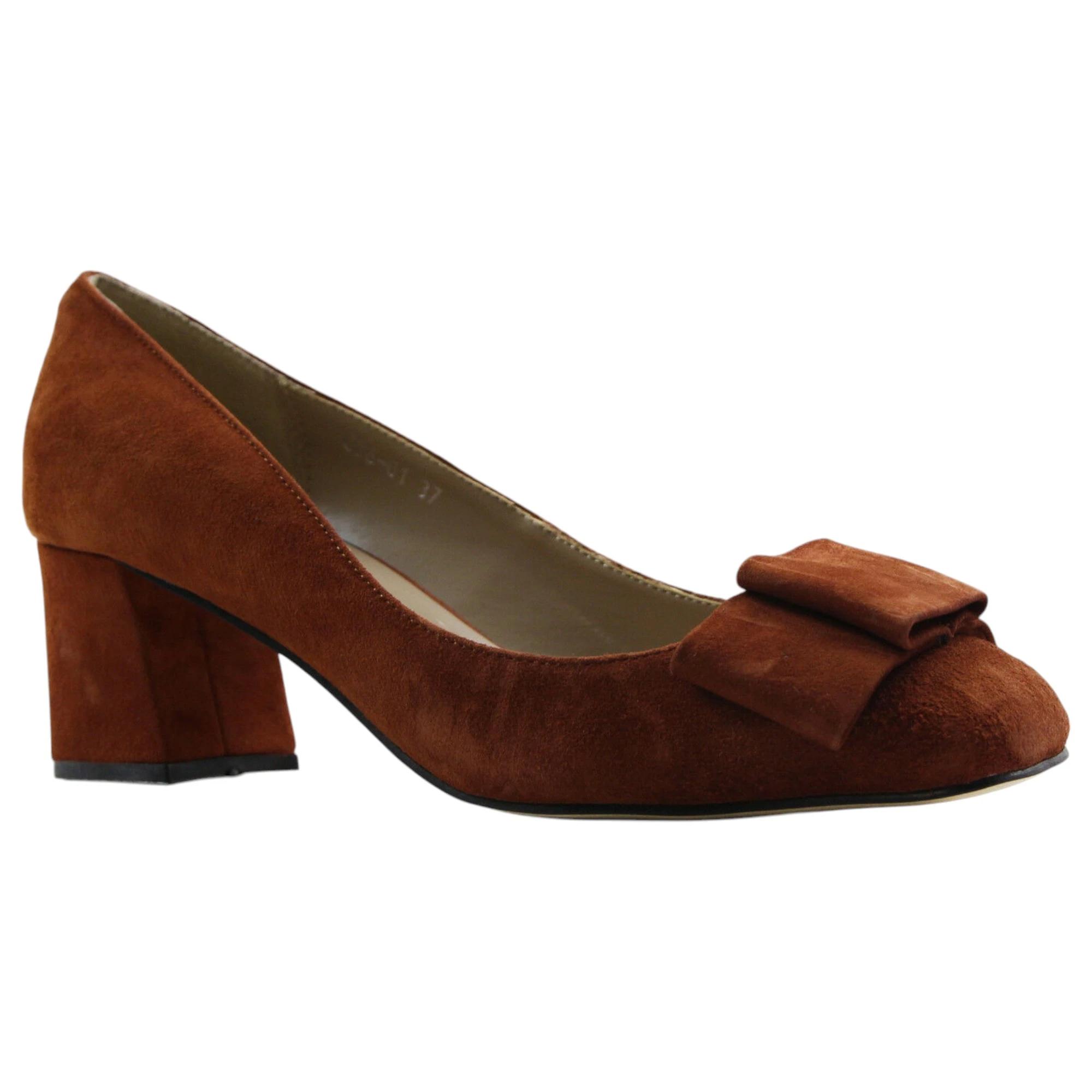 1 Zasel Womens Anne Ladies Comfortable Suede Low Heels Shoes BROWN/COFFEE, 1 of 3