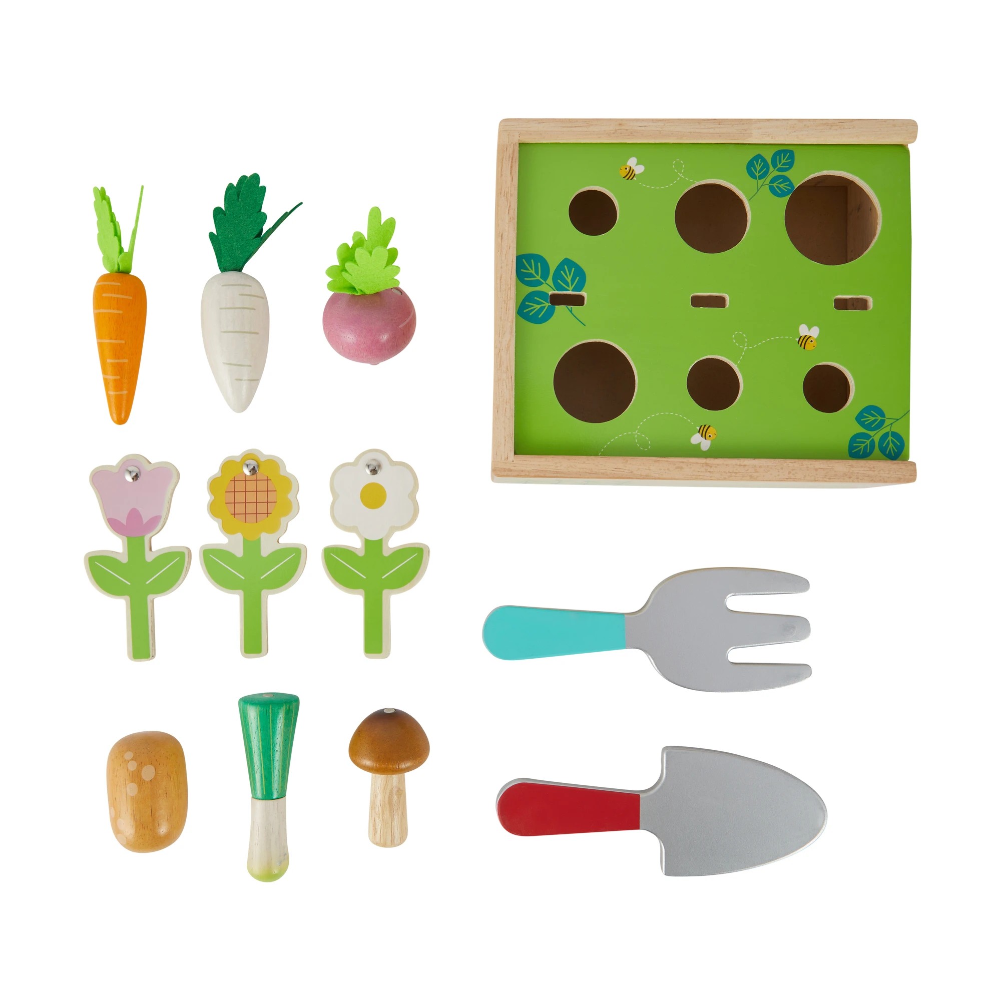 8 12 Piece Wooden Gardening Shape Sorter Playset, 8 of 10