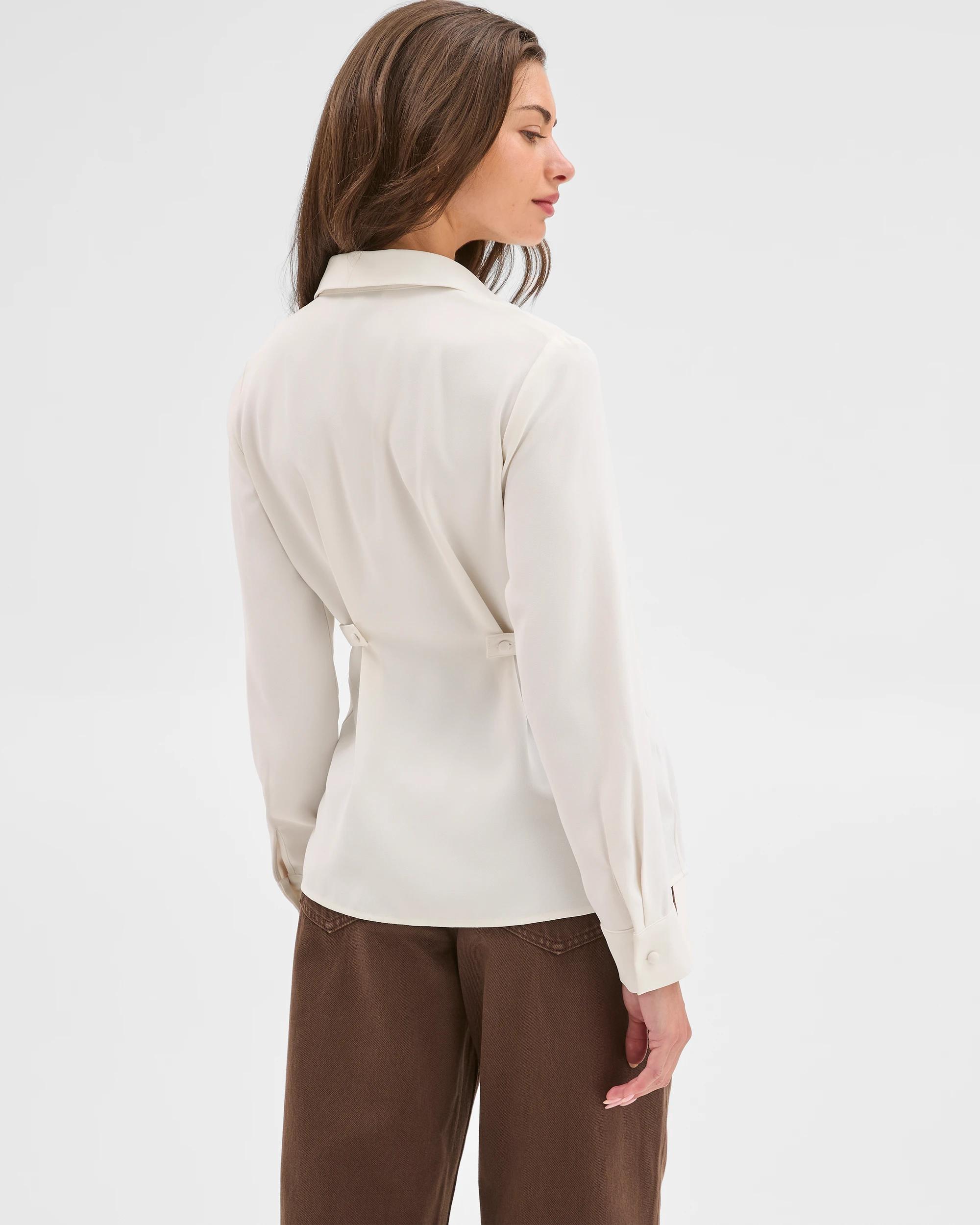 2 Target Petites Petites Gathered Front Shirt CLOUD DANCER, 2 of 5