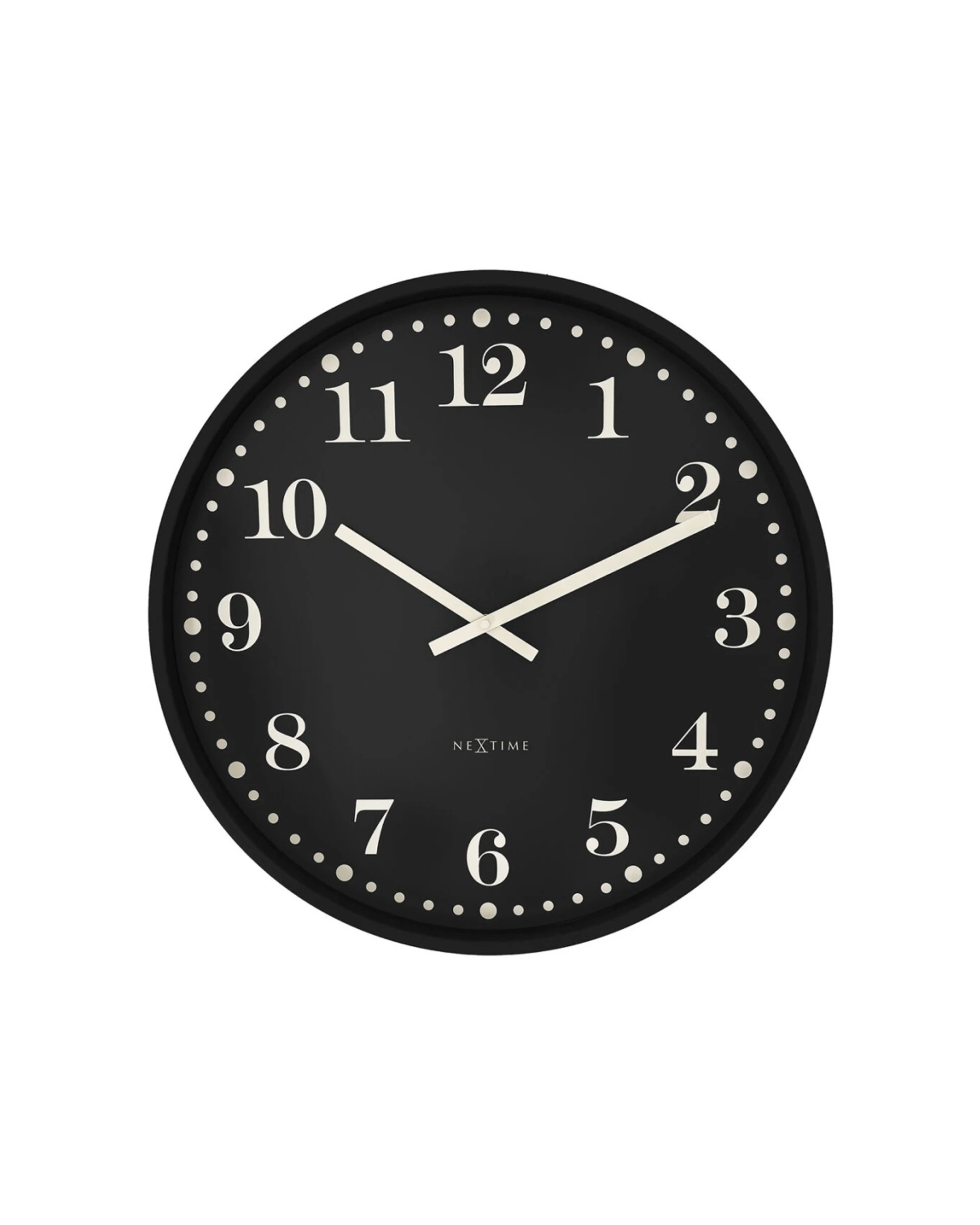 1 NeXtime Dickens 50cm Large Silent Wall Clock Dial Aluminium Case - Black, 1 of 6