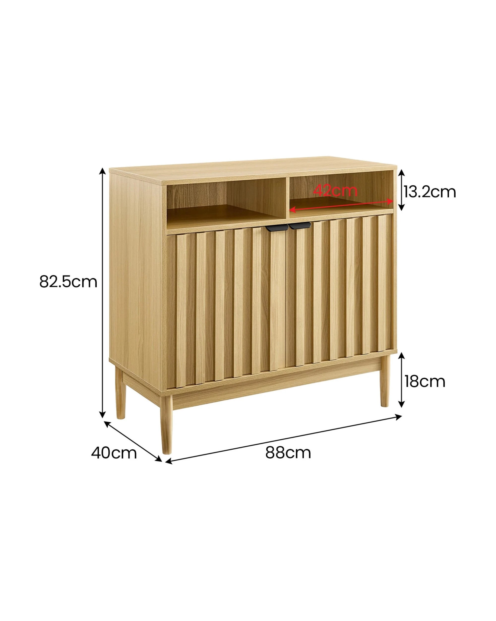 3 Sarantino Eleni 2-Door Sideboard Buffet Hallway Cabinet Storage Console Cupboard - Natural, 3 of 5