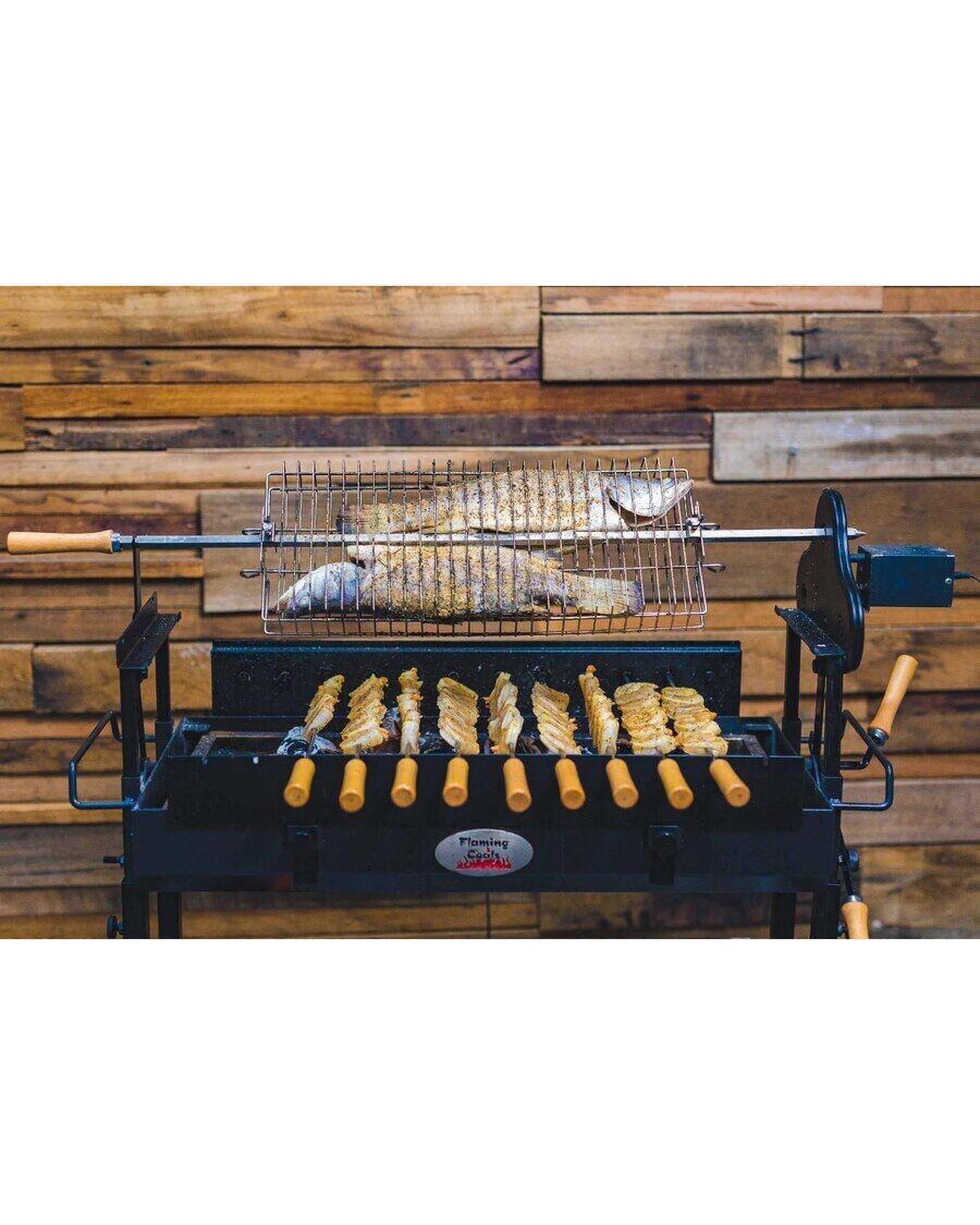 3 Flaming Coals 3 x Cyprus Spit Roast Skewer - 10mm x 950mm, 3 of 10