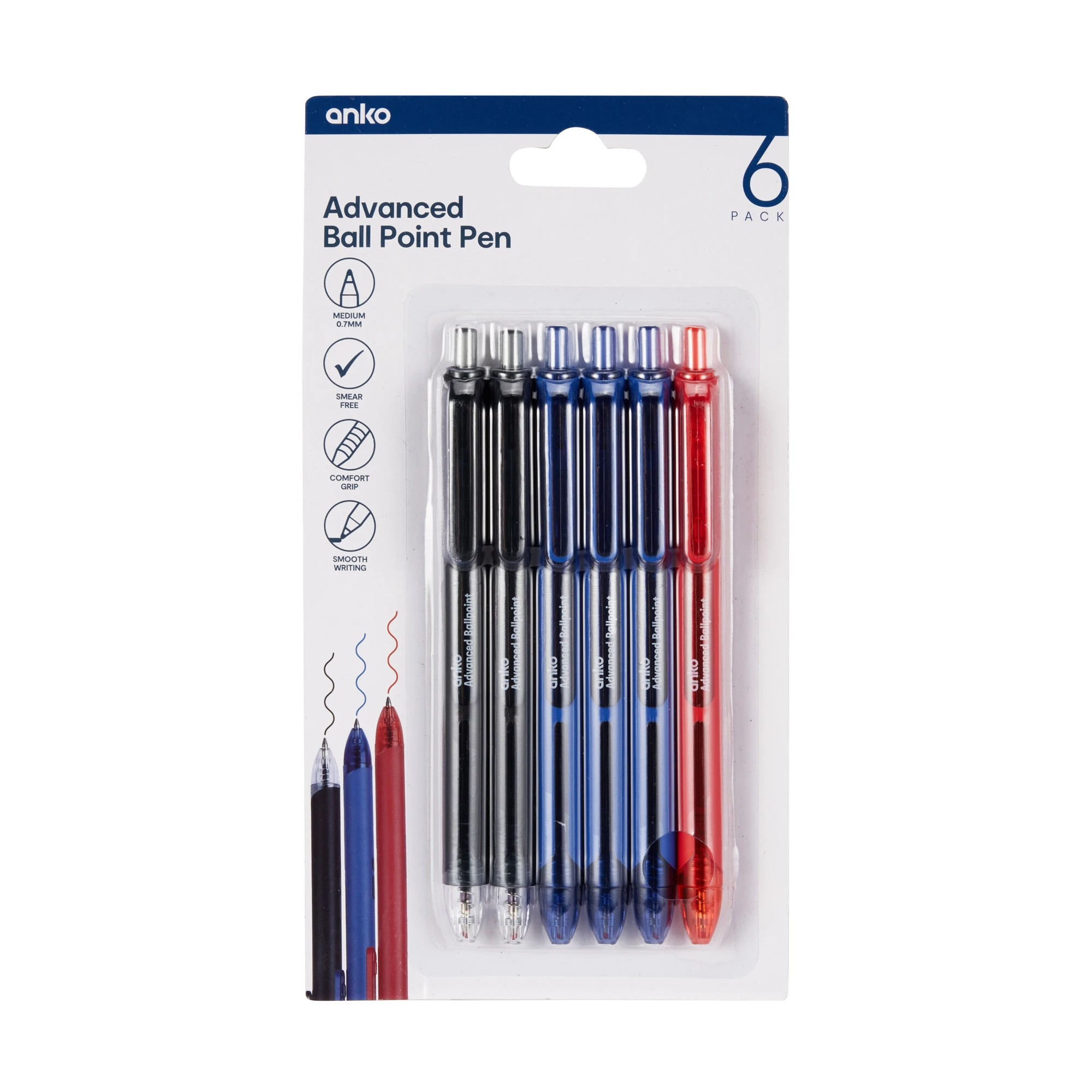 1 6 Pack Advanced Ball Point Pens, 1 of 4