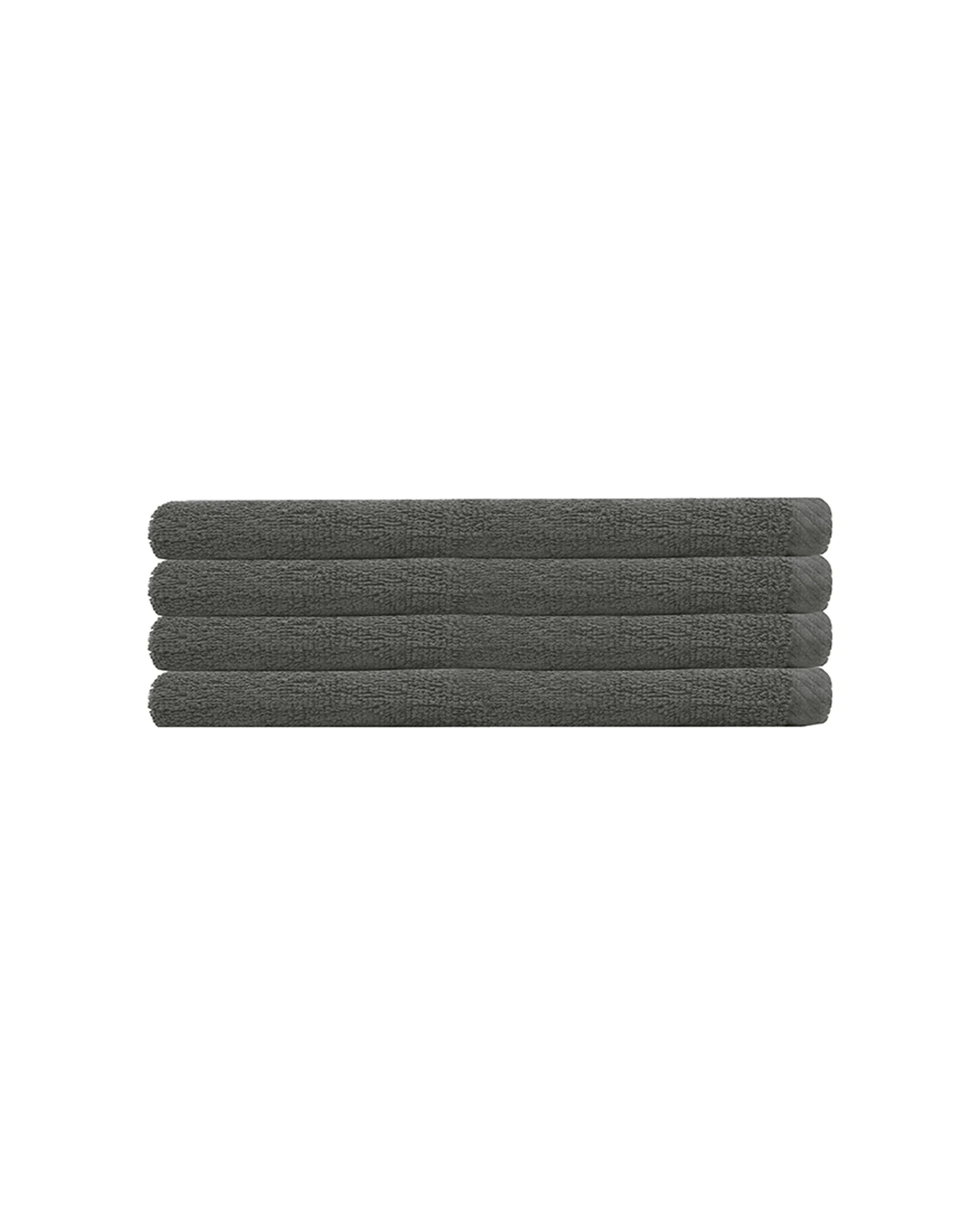 1 Bambury Home Living Chateau Hand Towel Charcoal Cotton Woven 4pc 40x70cm - Charcoal, 1 of 1