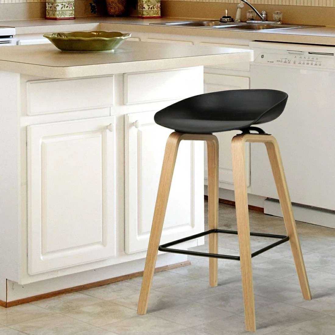 8 Artiss 2x Bar Stools - Black, 8 of 8
