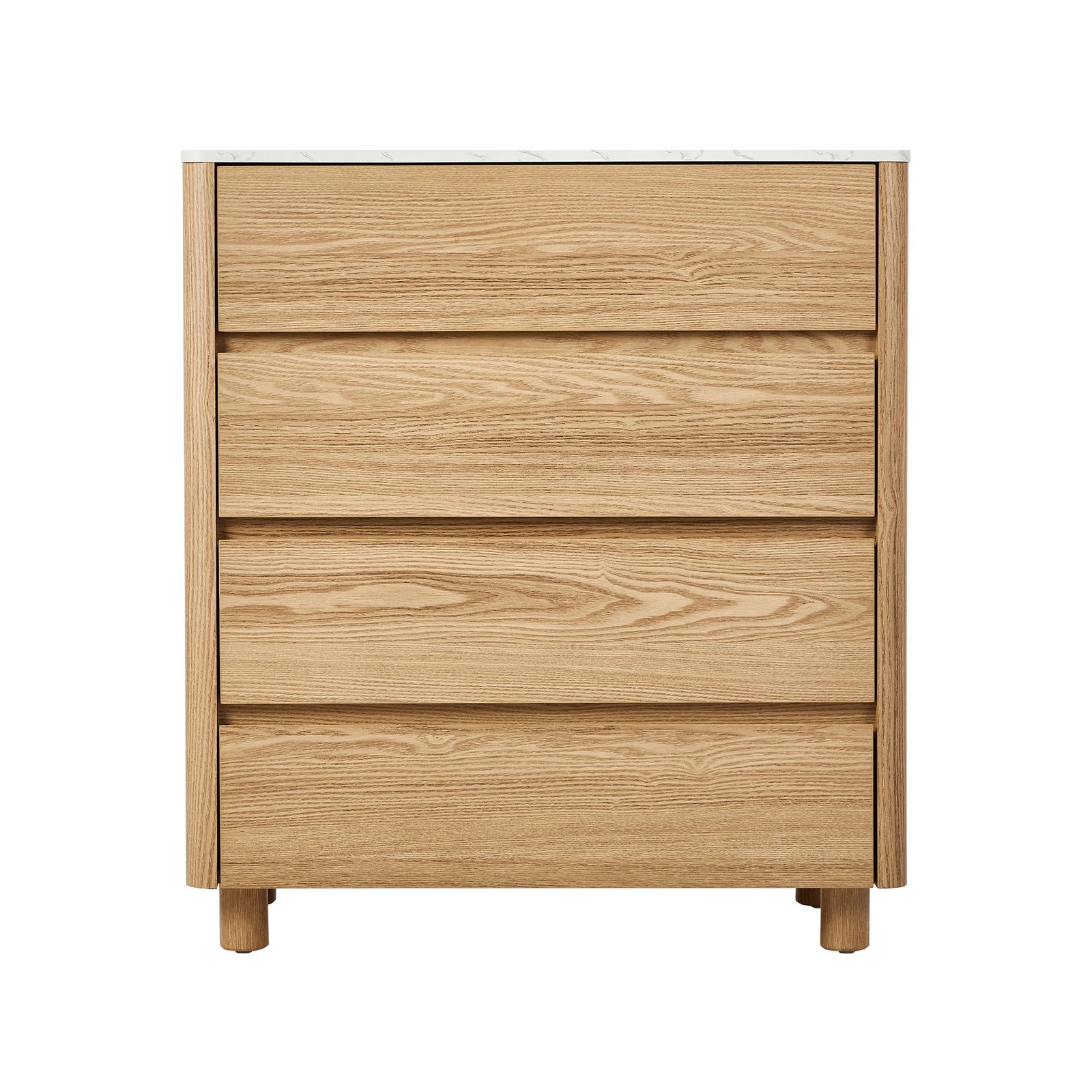 7 Oikiture 4 Chest Of Drawers Dresser Tallboy Storage Cabinet Faux Marble Top
 - Natural, 7 of 10