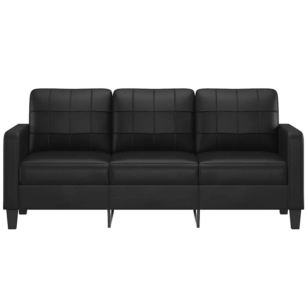3 Vidaxl 3-seater Sofa Faux Leather - Black, 3 of 9