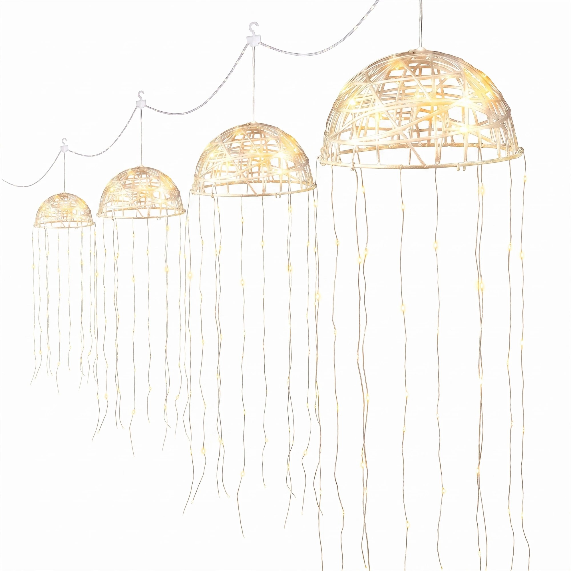 3 Jingle Jollys Christmas Lights Solar Jellyfish 4Pcs Garden Decorative Warm - White, 3 of 8