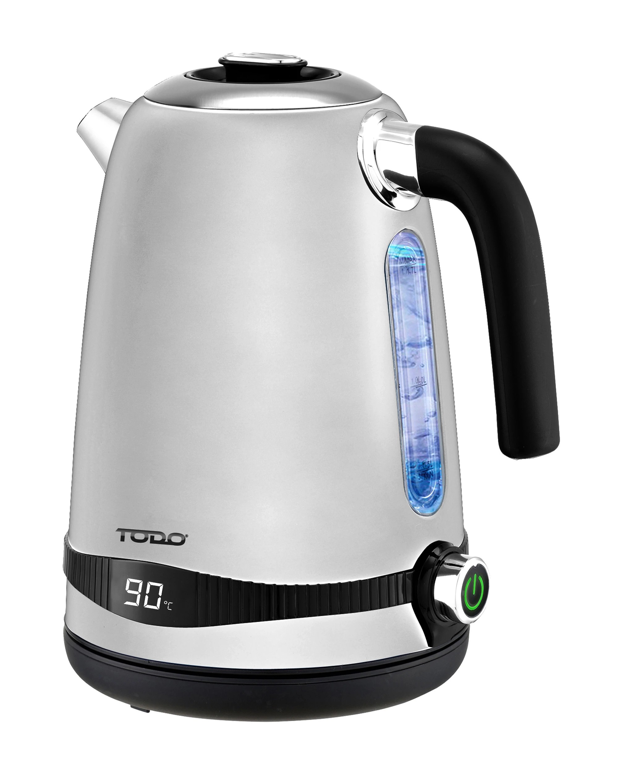 2 TODO 1.7L Stainless Steel Cordless Kettle Keep Warm Electric Led Water Jug - Silver, 2 of 6