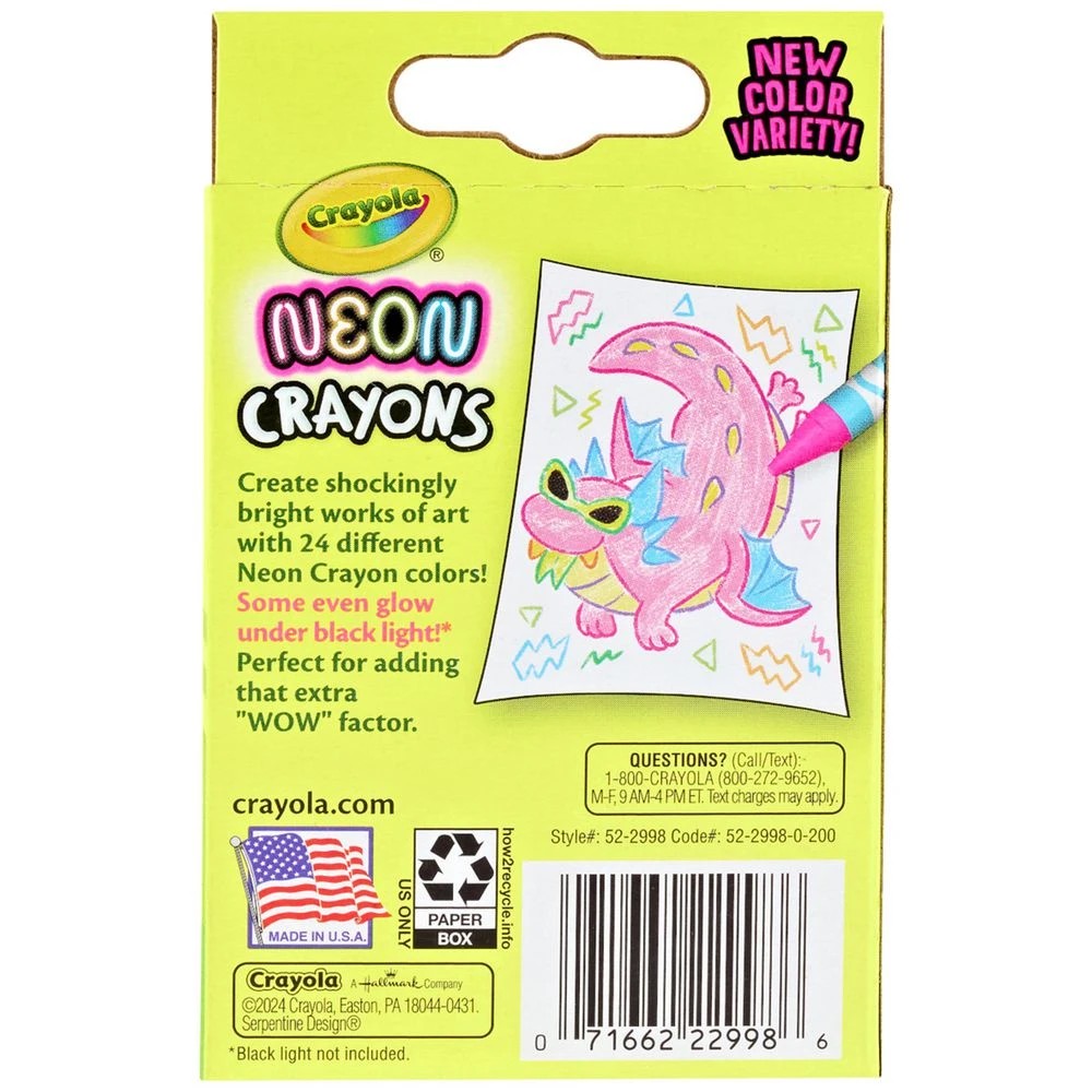 6 Crayola Neon Crayons 24 Pack, 6 of 6