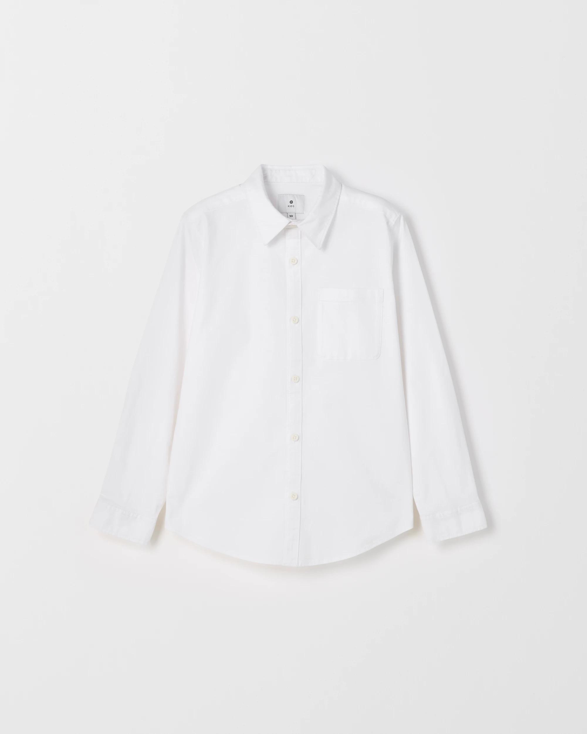 1 Target Kids Long Sleeve Oxford Shirt WHITE, 1 of 2