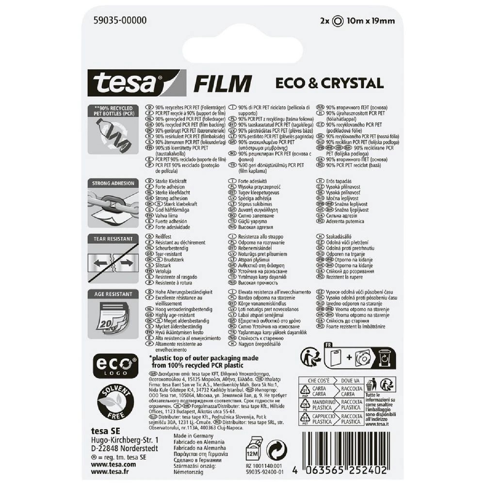 3 Tesa Eco and Crystal Tape 10m x 19mm 2 Pack, 3 of 4