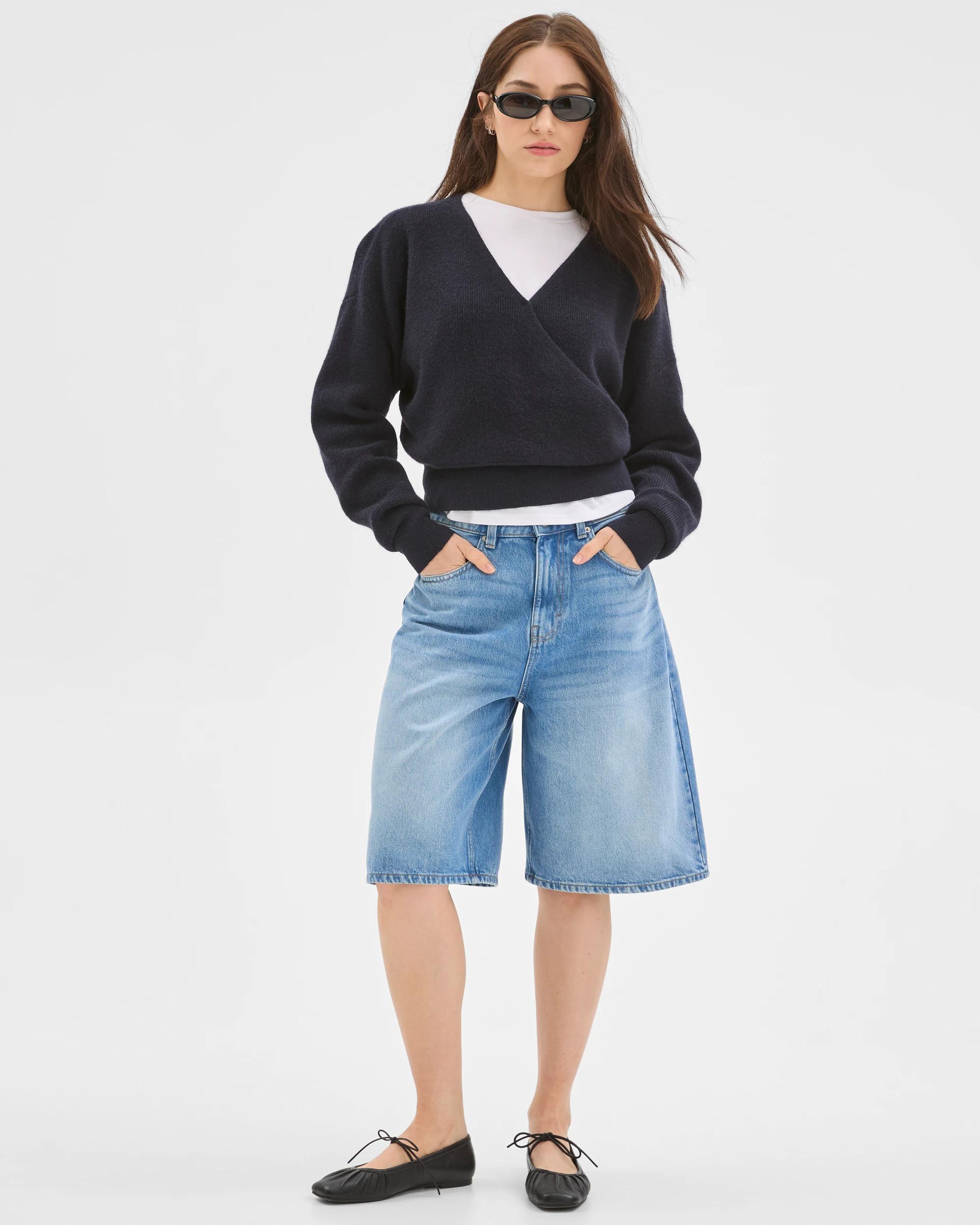 6 Lily Loves Australian Cotton Blend Denim Jorts PORTOFINO BLUE, 6 of 6