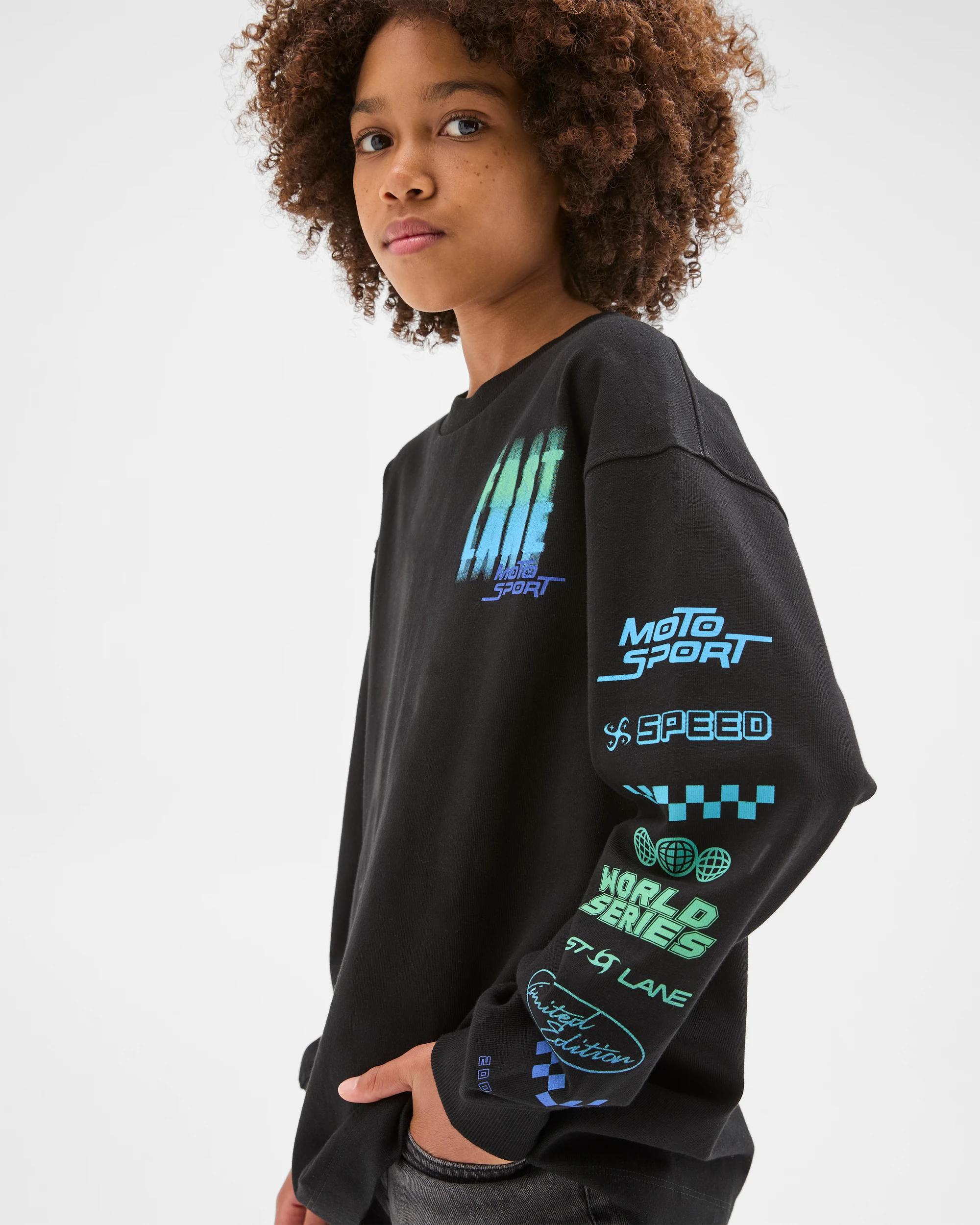 1 Target Kids Australian Cotton Long Sleeve Heavyweight T-Shirt BLACK, 1 of 7