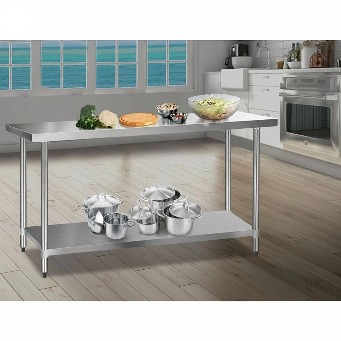 2 Cefito 1829x610mm Stainless Steel Kitchen Bench - Silver, 2 of 6