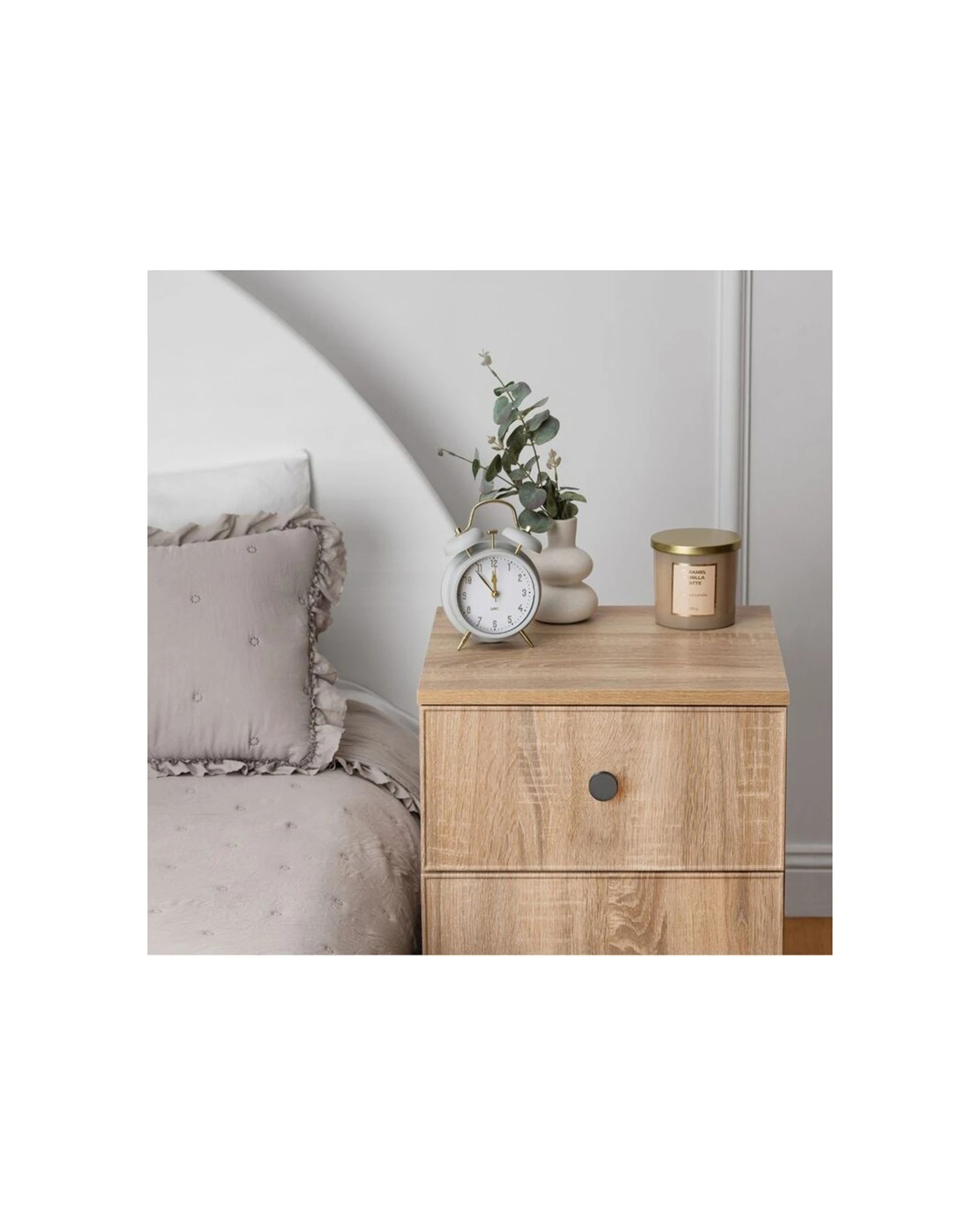 4 European Cabinetry Porto Oak Slim Bedside Table Round Handle - Natural, 4 of 4