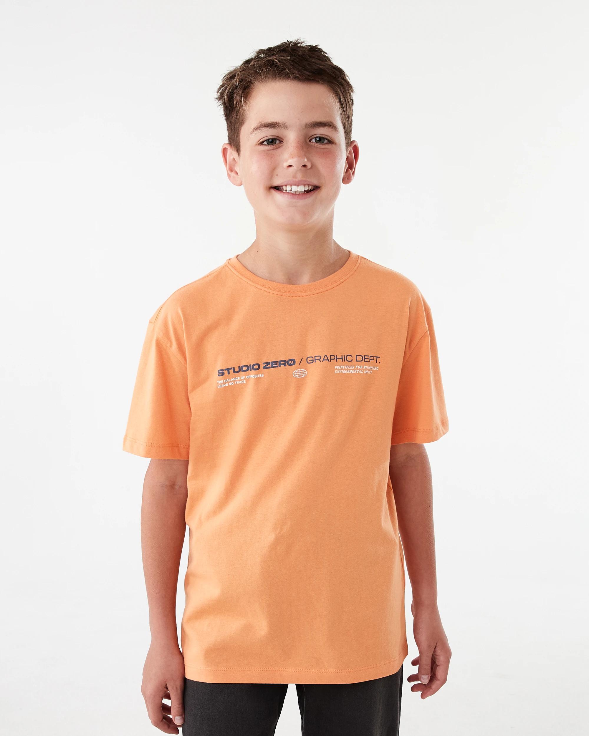 1 Short Sleeve Graphic Print T-shirt Spl Ornge, 1 of 7