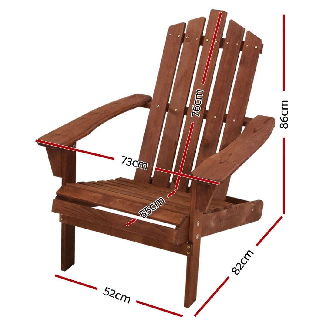 1 Gardeon Adirondack Outdoor Chairs - Brown, 1 of 6