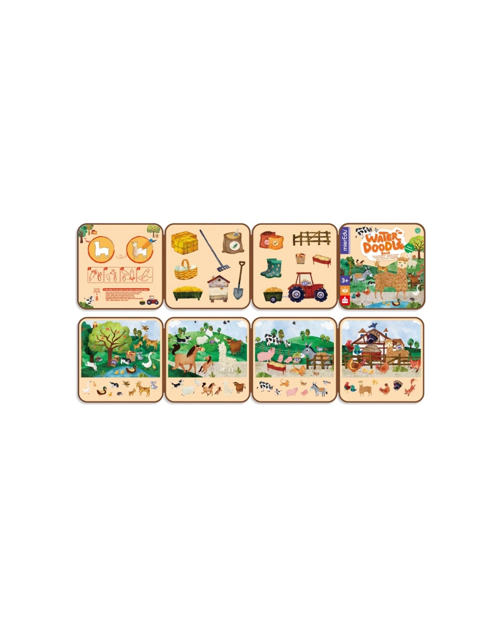 3 Mieredu Water Doodle Book Farm Animals Reusable Colouring Mess-Free, 3 of 3
