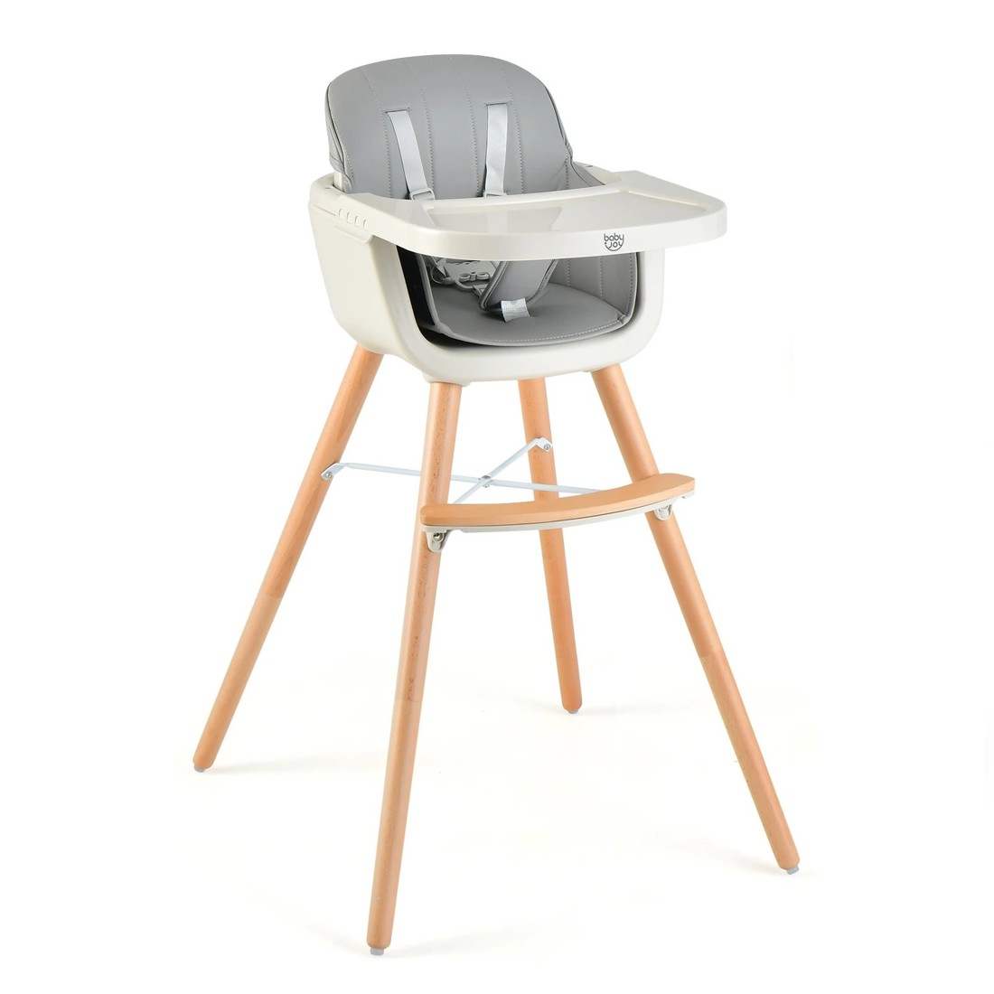 1 Costway 3-In-1 High Chair Feeding Chair Grey, 1 of 2