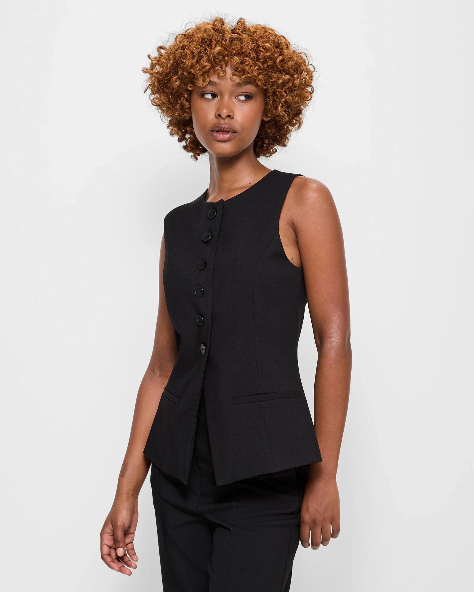 3 Target Petites Classic Longline Waistcoat BLACK, 3 of 5