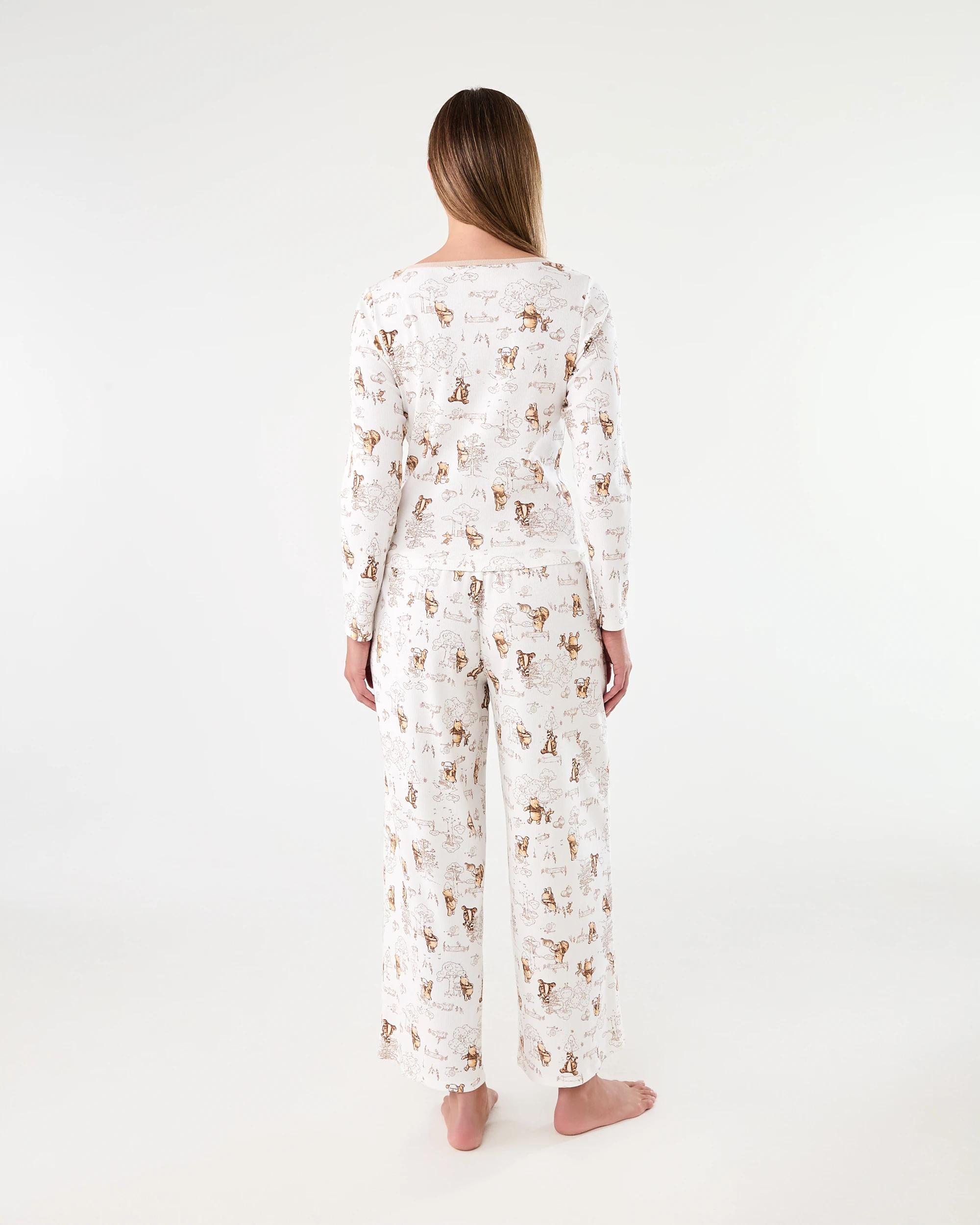 3 Winnie the Pooh License Rib Henley and Pant Pyjama Set Winnie Aop, 3 of 7