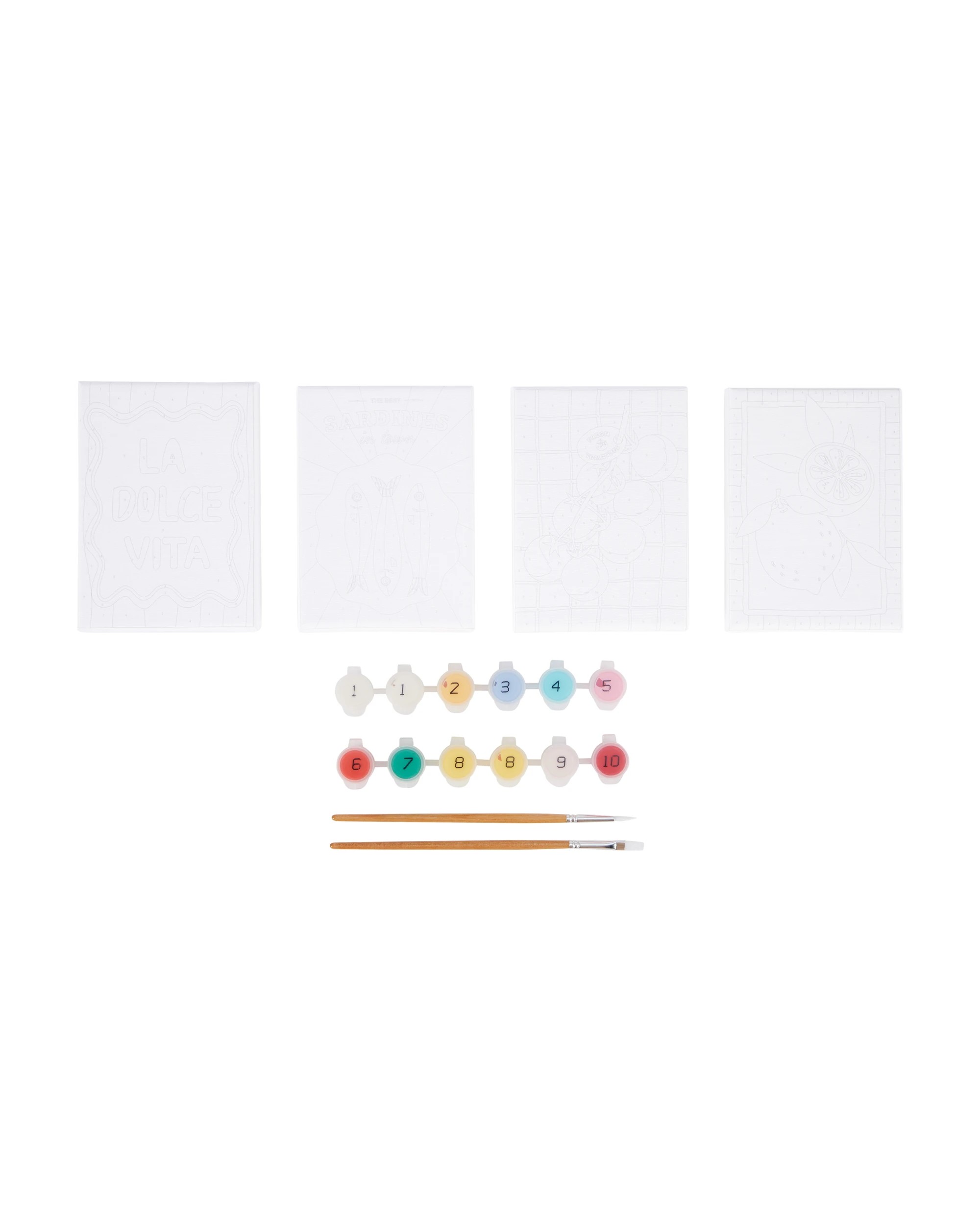 2 4 Pack Paint by Numbers Mini Canvas Set - Coastal Mediterranean, 2 of 4