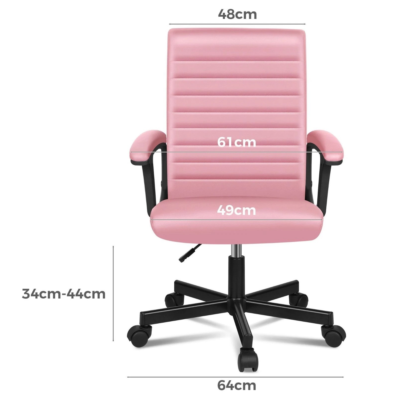 7 Alfordson Office Chair Executive Computer Seat Work Gaming Mid Back - Pink, 7 of 9