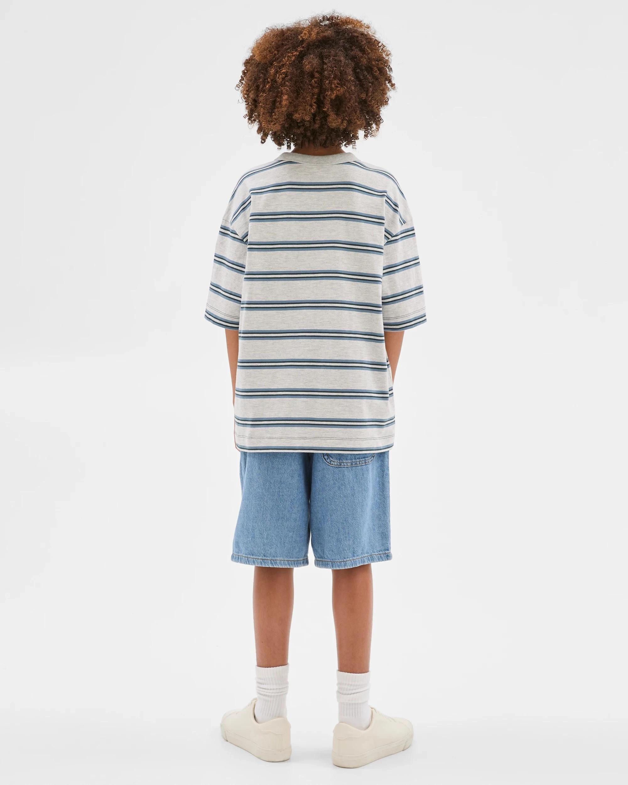 5 Target Kids Australian Cotton Stripe T-Shirt GREY MARLE, 5 of 7