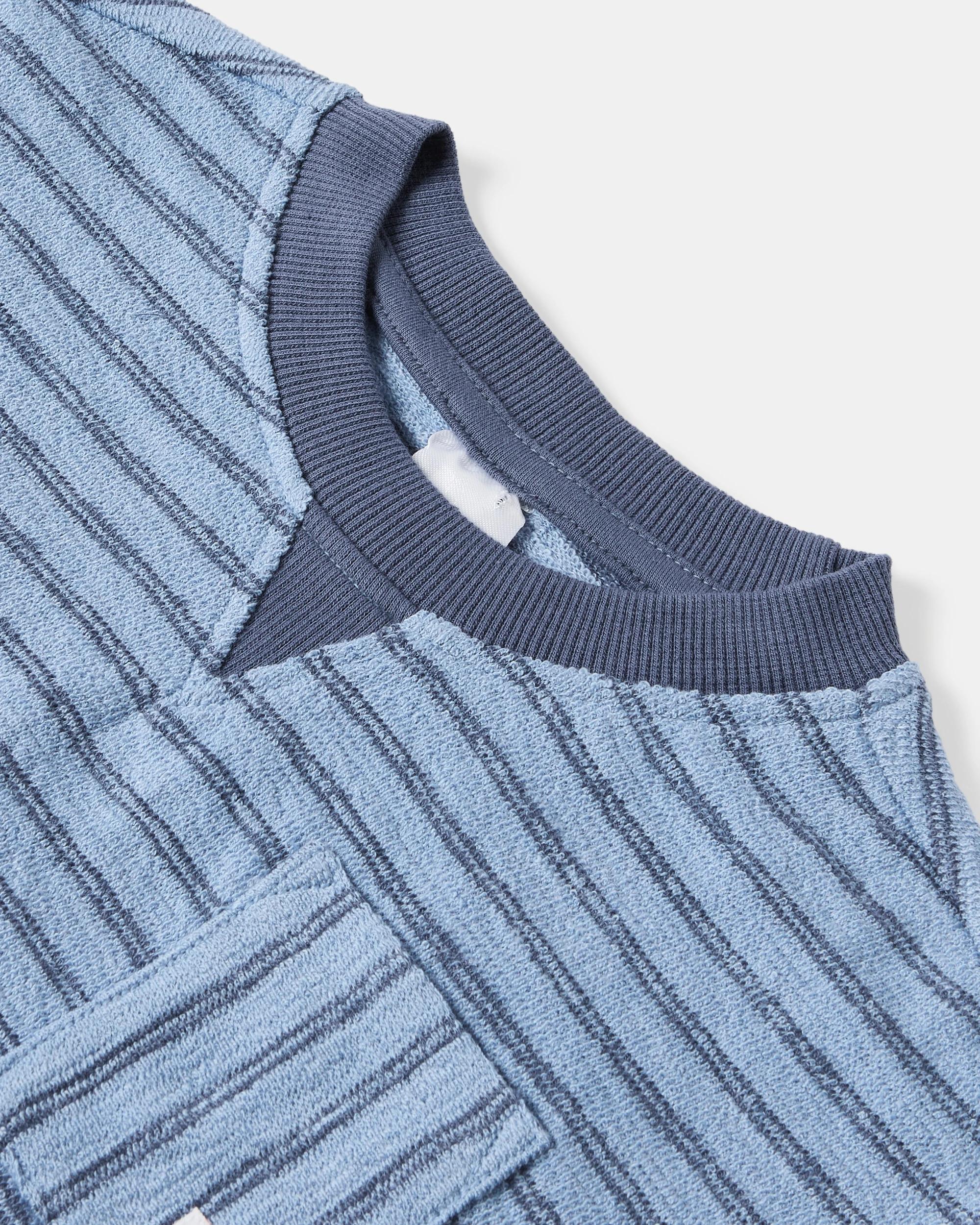 5 Short Sleeve Slub Set Blu Strps, 5 of 6