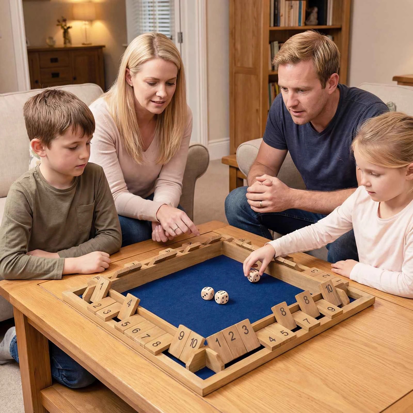 2 Costway Shut The Box Game 2-4 Player 60cm Extra Large Wood Board 10 Numbers Educational Toy, 2 of 2