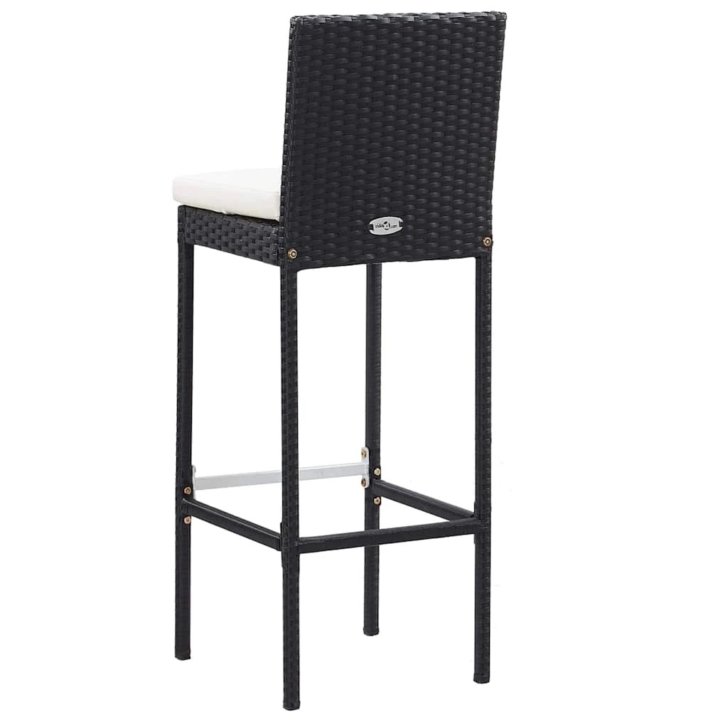 5 Vidaxl 7 Piece Outdoor Bar Set With Cushions Poly Rattan - Black, 5 of 8