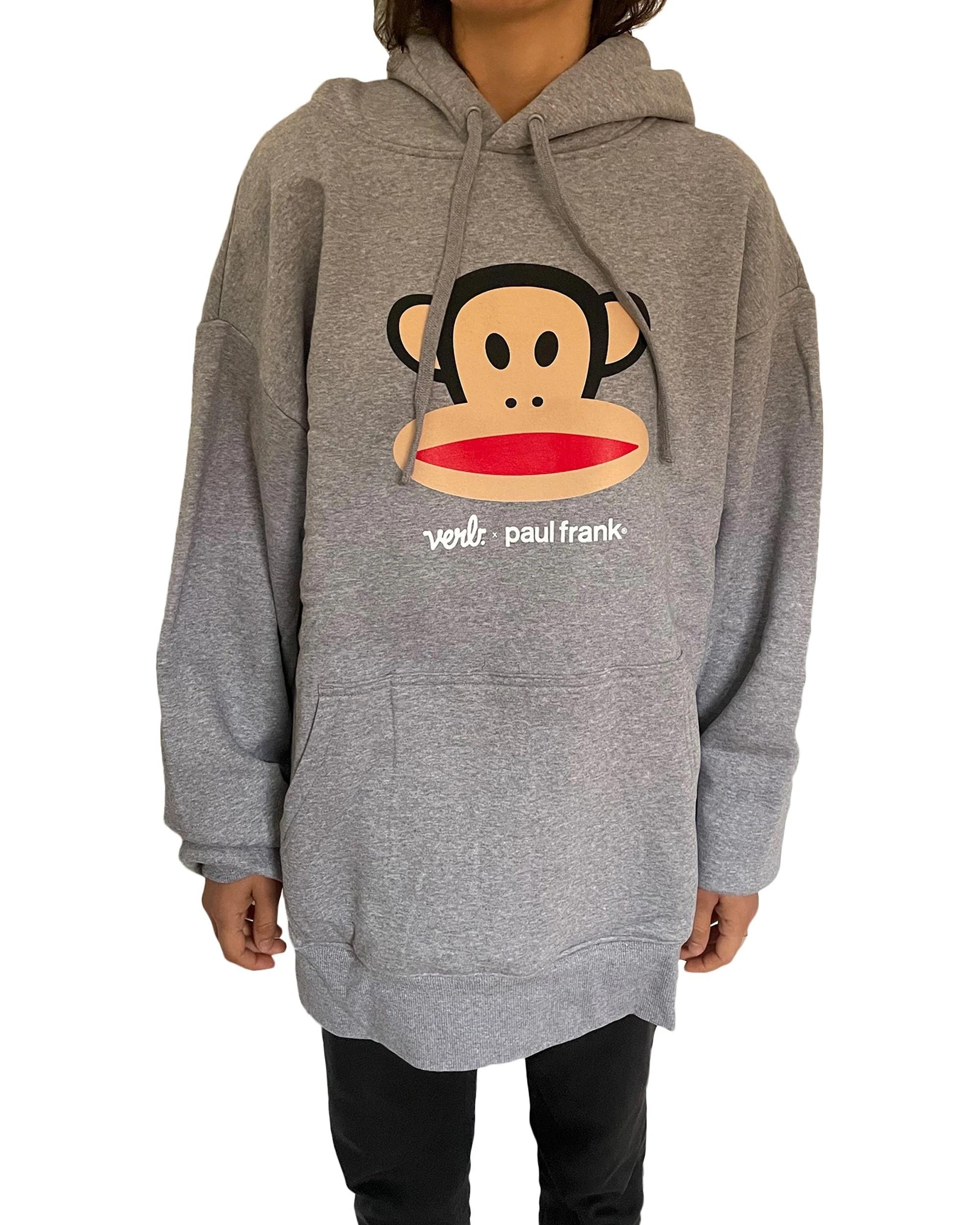 4 Verb. X Paul Frank Julius Head Mens Cotton Jumper Hoodie Oversized Fit GREY, 4 of 7