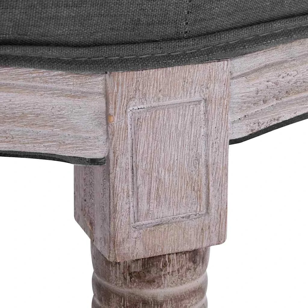4 Vidaxl Bench Linen Solid Wood Dark - Grey, 4 of 6