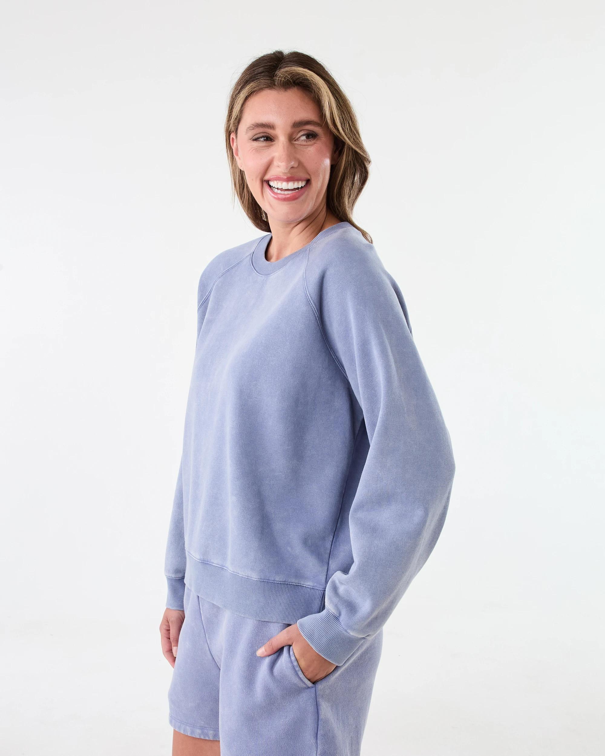 2 Long Sleeve Washed Sweatshirt Bluestone, 2 of 6