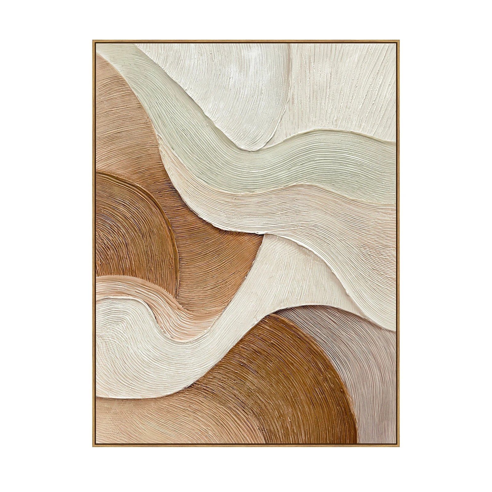 1 Moda Living Terra Tides Hand-Painted Textured Oil Painting - Multi, 1 of 8
