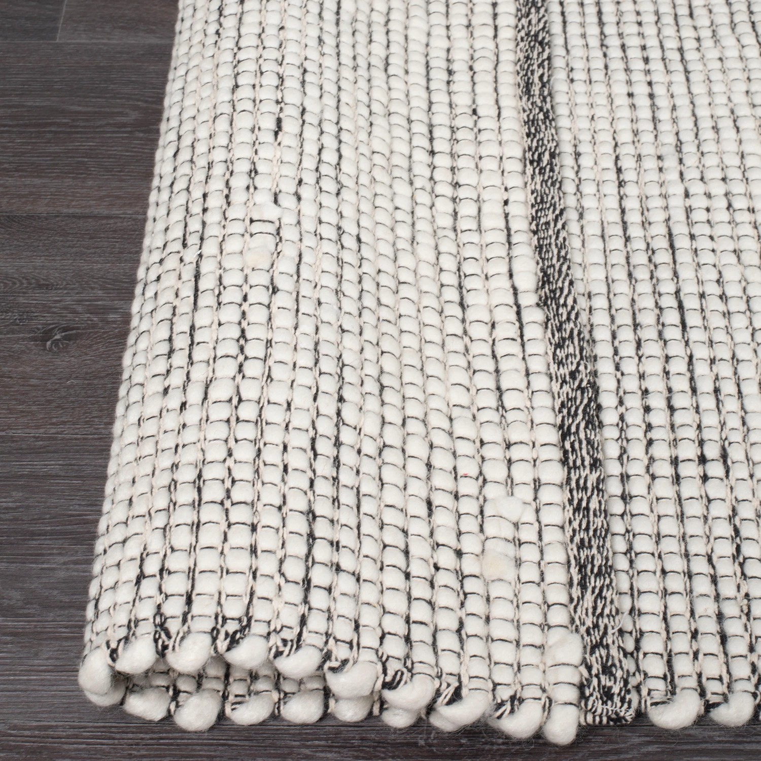 7 Common Ground Rugs Atelier 320x230cm - Extra Large Hand Loomed Wool Floor Rug - Black, 7 of 7