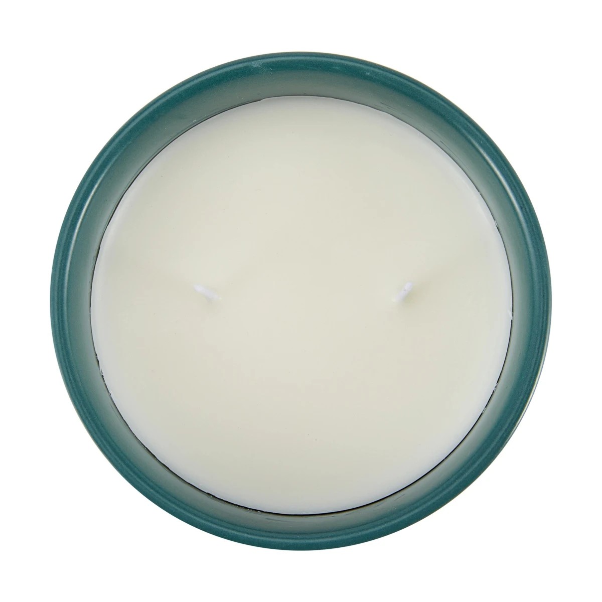 3 Green Check Ceramic Candle, 3 of 4
