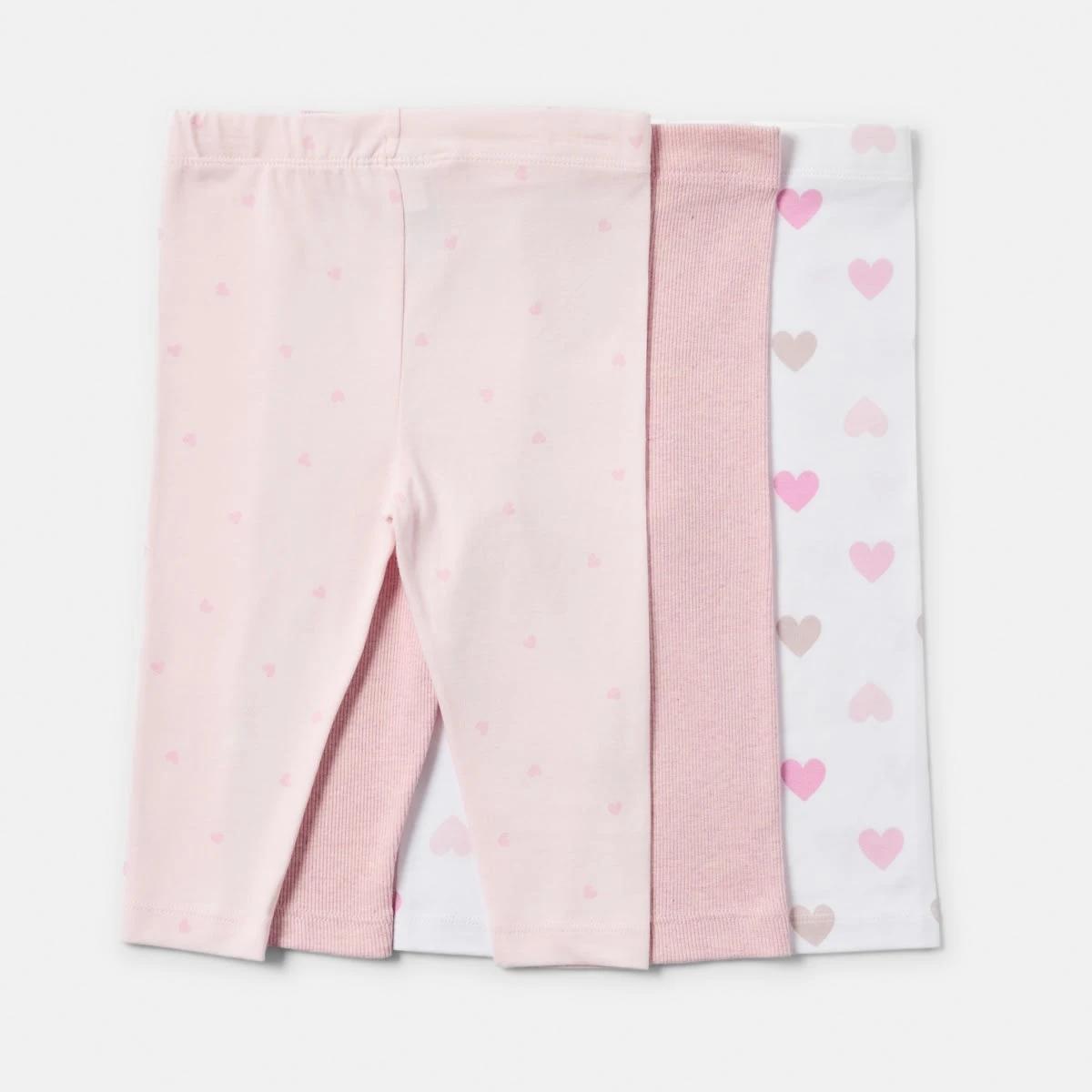 2 3 Pack Leggings Pnk Hrt, 2 of 8