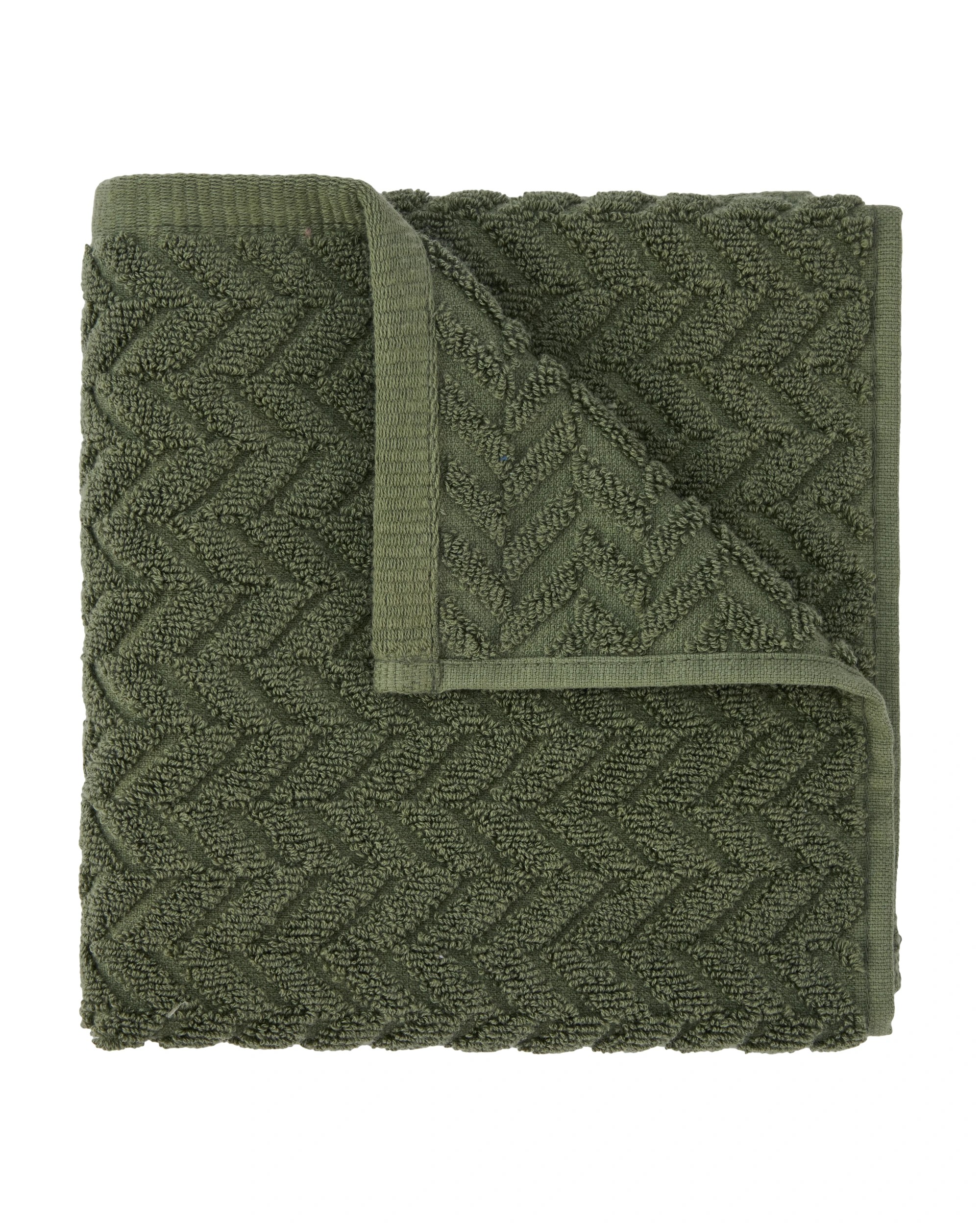 1 Chevron Cotton Hand Towel - Olive, 1 of 6