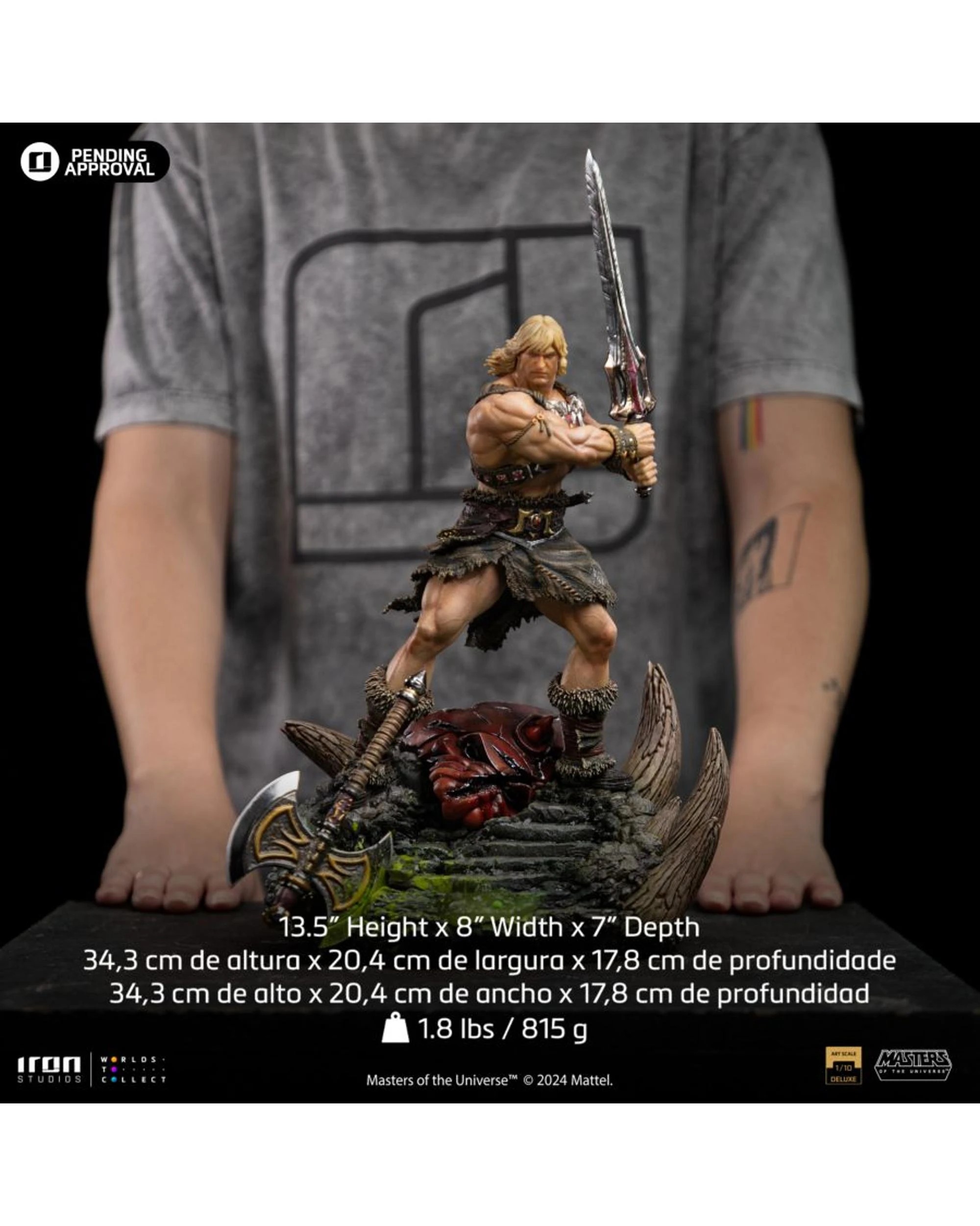 10 Iron Studios Masters of the Universe He-Man Unleashed Deluxe 1:10 Scale Statue, 10 of 10